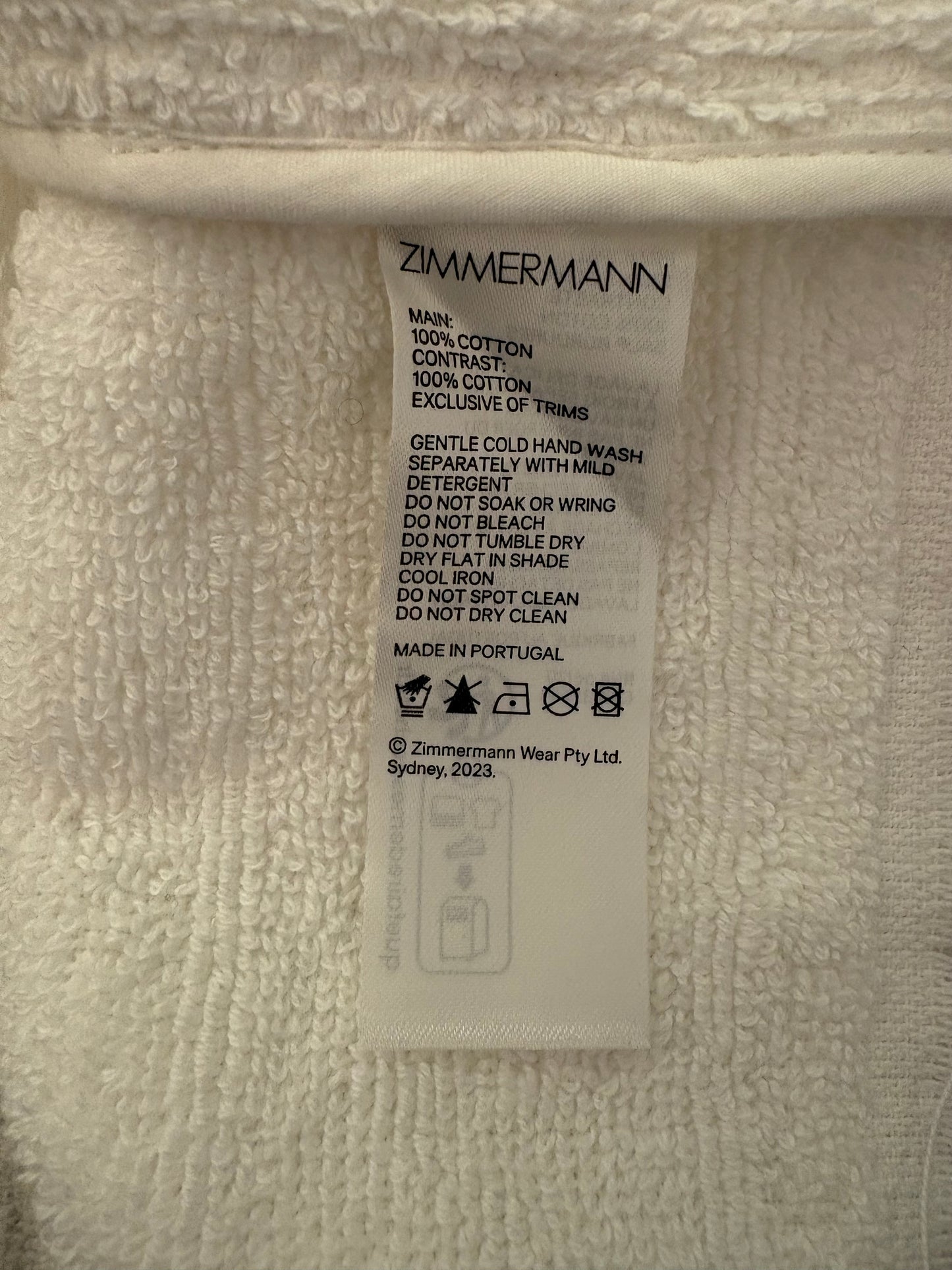 ZIMMERMANN Alight Toweling Shorts & Crop Top Size 0/XS