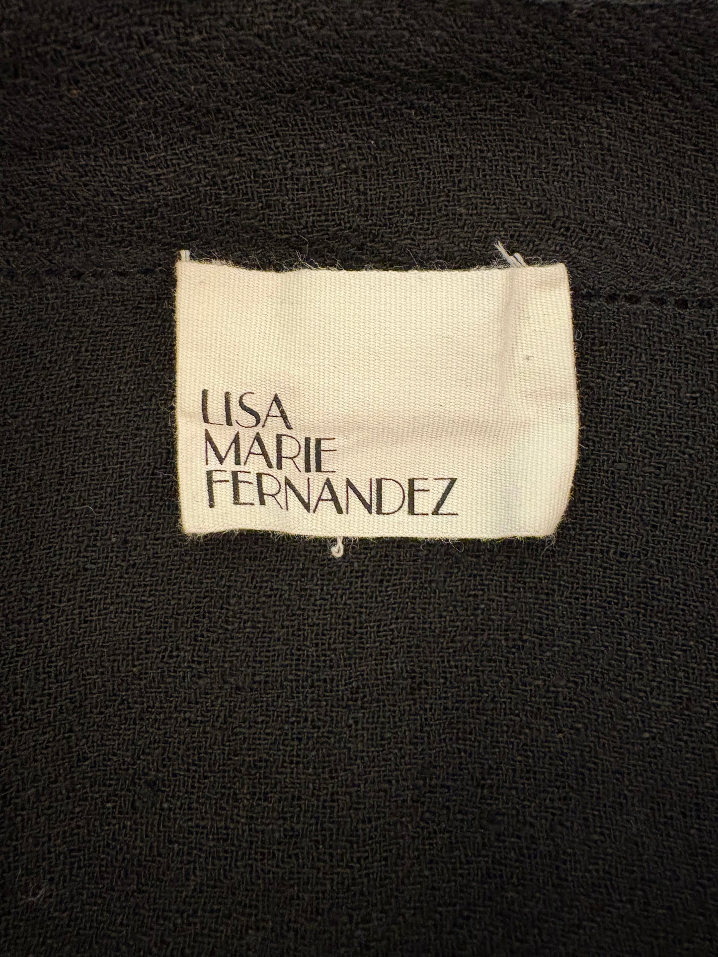 LISA MARIE FERNANDEZ Cropped Tie-Front Linen Blouse - Black Size 2/S