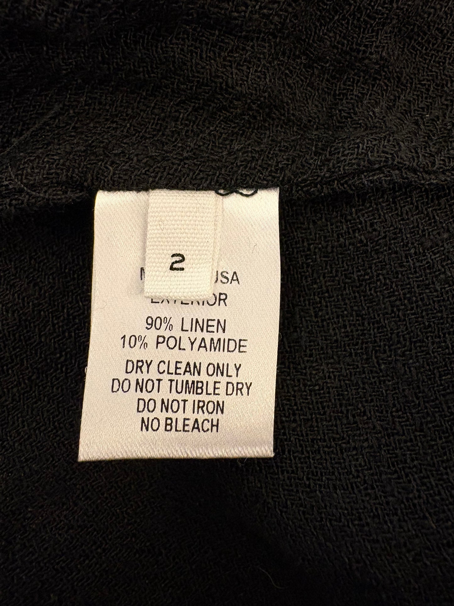 LISA MARIE FERNANDEZ Cropped Tie-Front Linen Blouse - Black Size 2/S