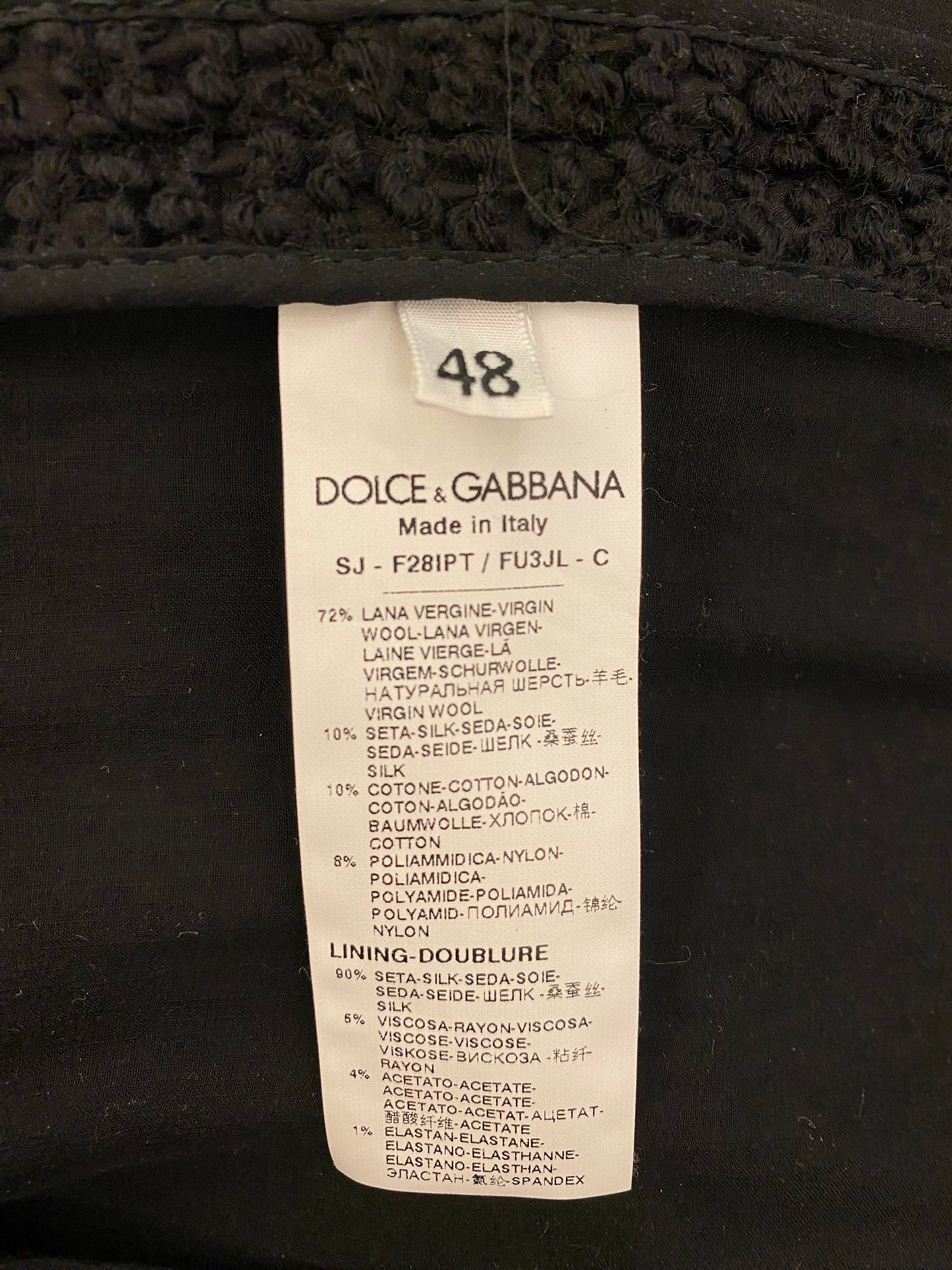 DOLCE & GABBANA Wool Jacket & Skirt Size It 48 Eu 42/44