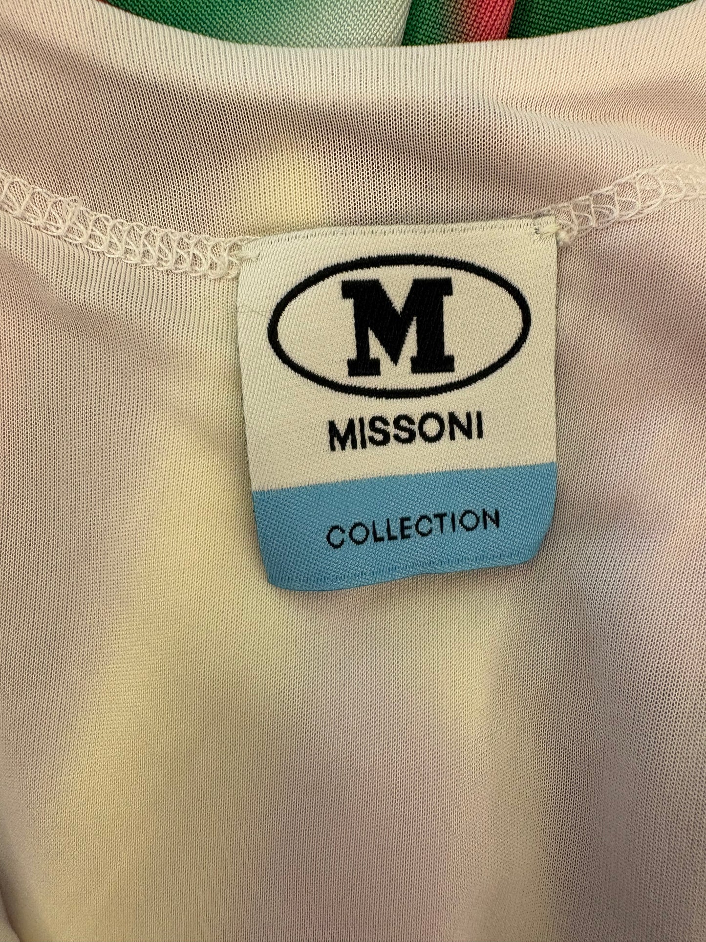 M MISSONI Multicolor Chevron Open-Back Printed Stretch-Jersey Maxi Dress Size S