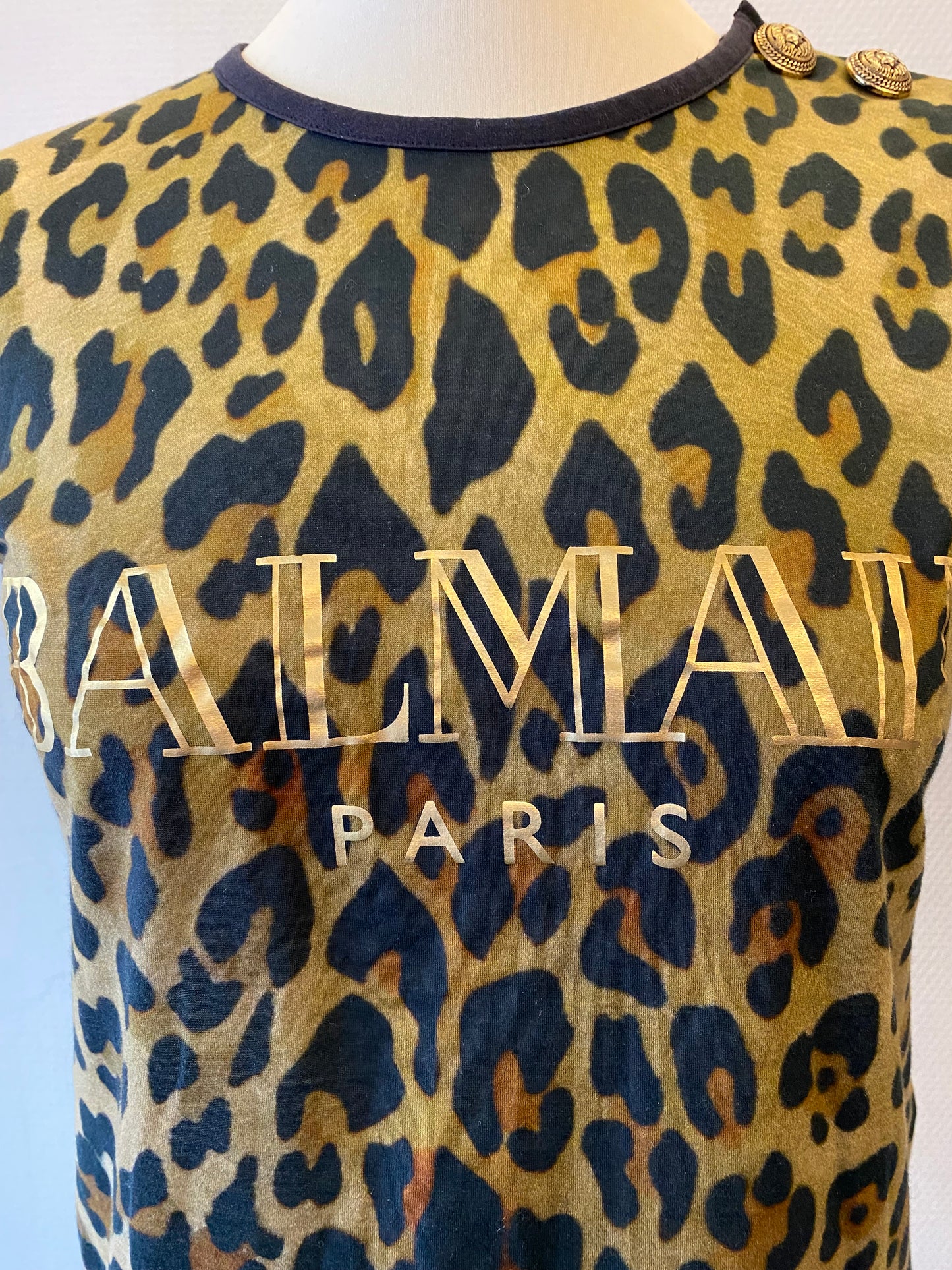 BALMAIN Leopard Print Cotton Top Size 34