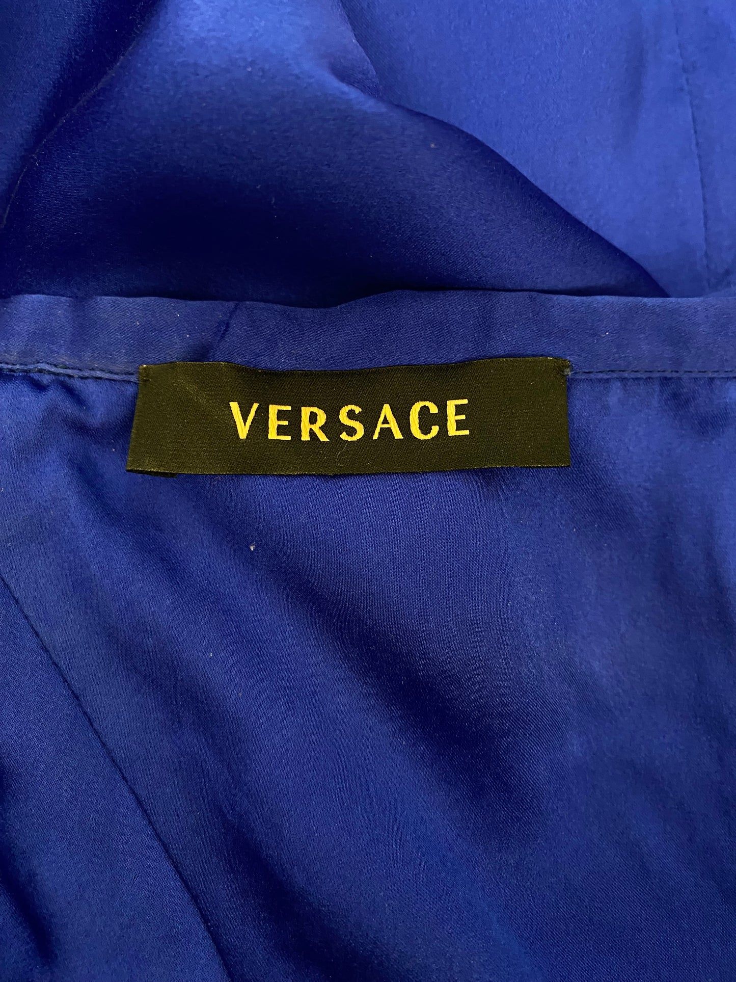 VERSACE Vintage Silk Blue Dress Size 34