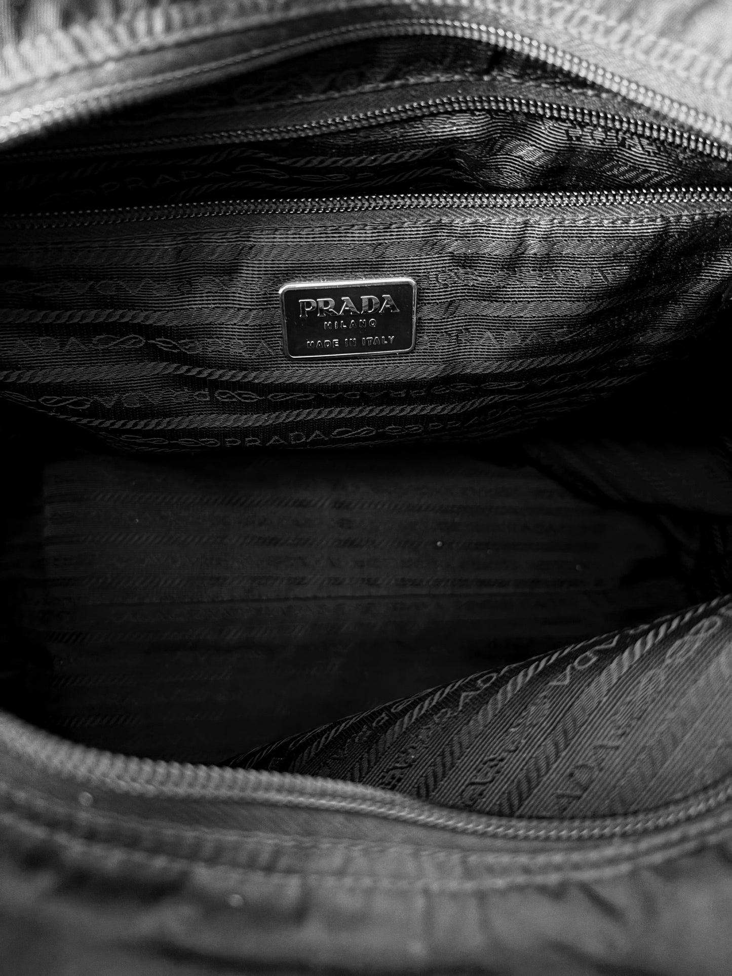 PRADA Vintage Tessuto Nylon Tote Bag Black