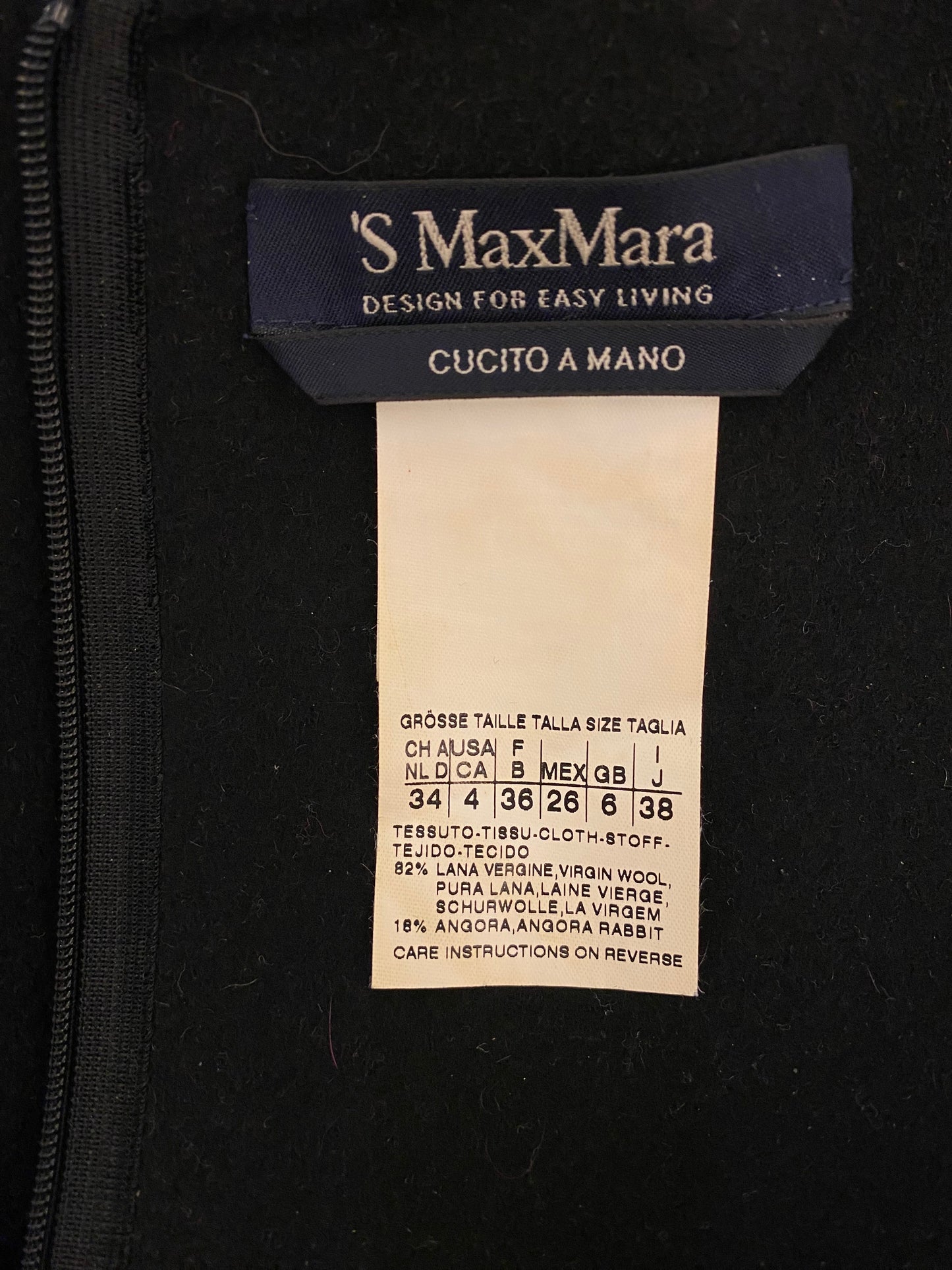 ‘S MAX MARA Wool Black Dress Size S