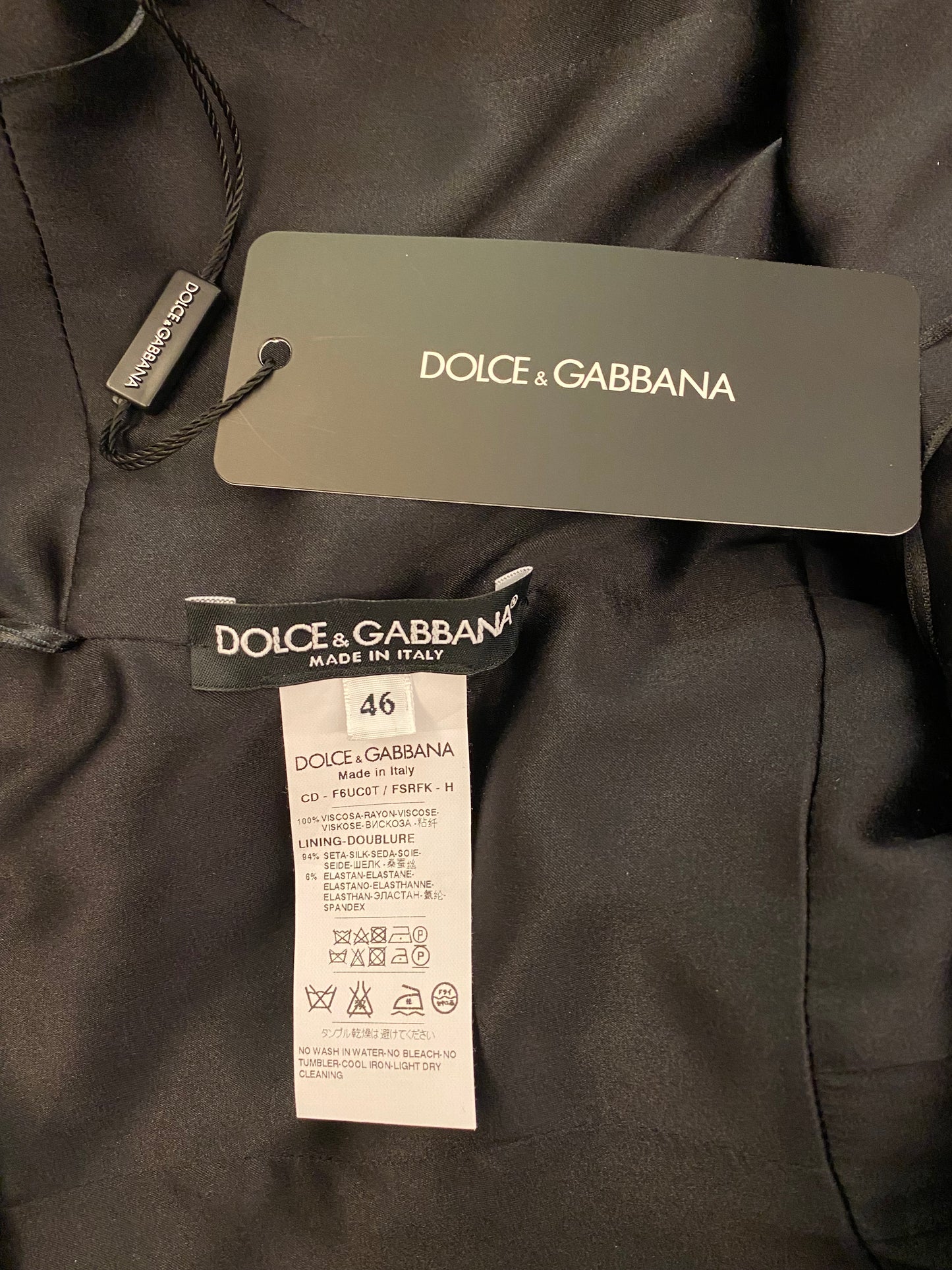 DOLCE & GABBANA Rose Print Dress Size It 46 Eu 42
