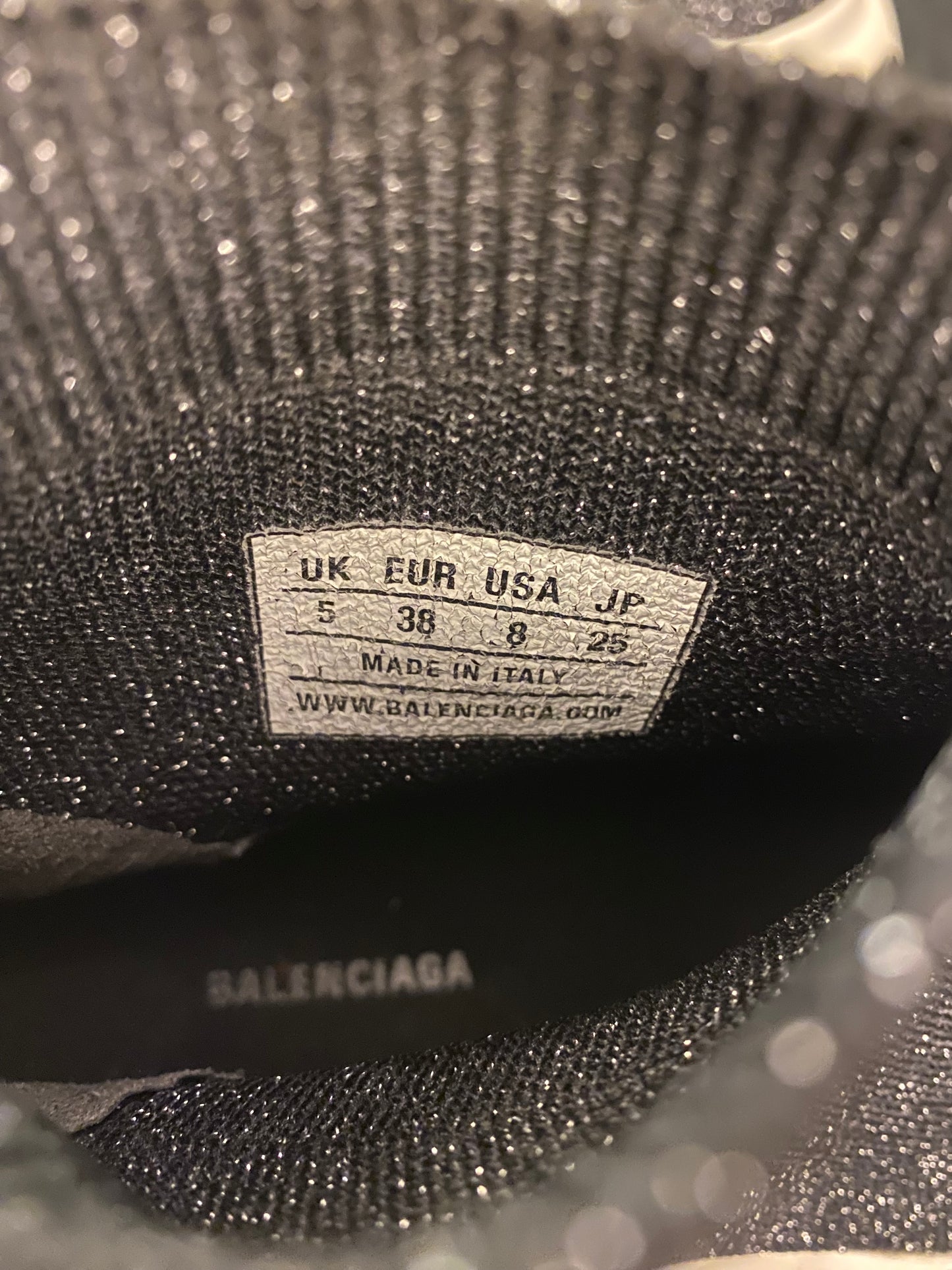 BALENCIAGA Speed Lurex Knit Sneakers Size 38