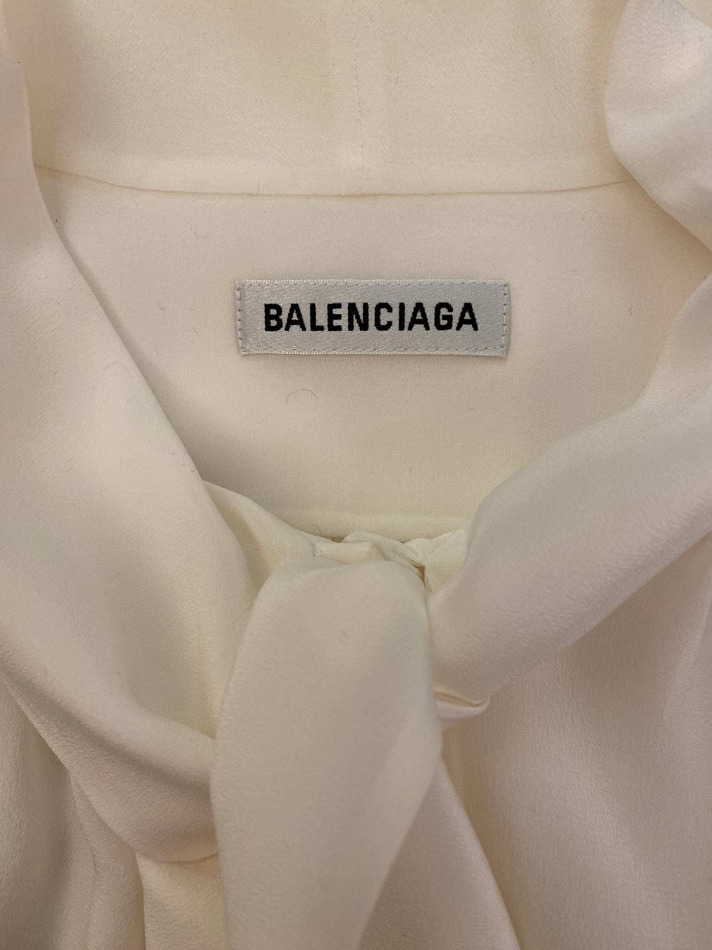 BALENCIAGA Tie-neck Silk Blouse Size 38