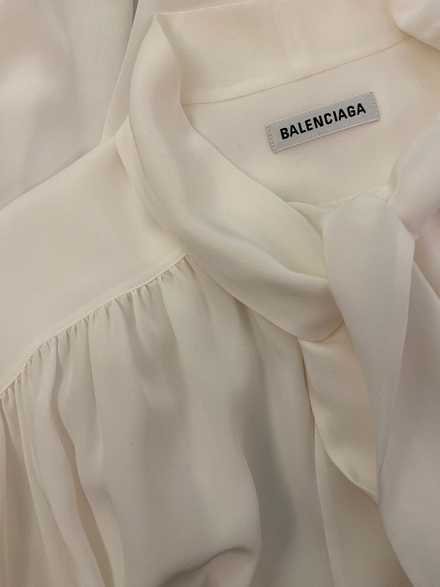 BALENCIAGA Tie-neck Silk Blouse Size 38