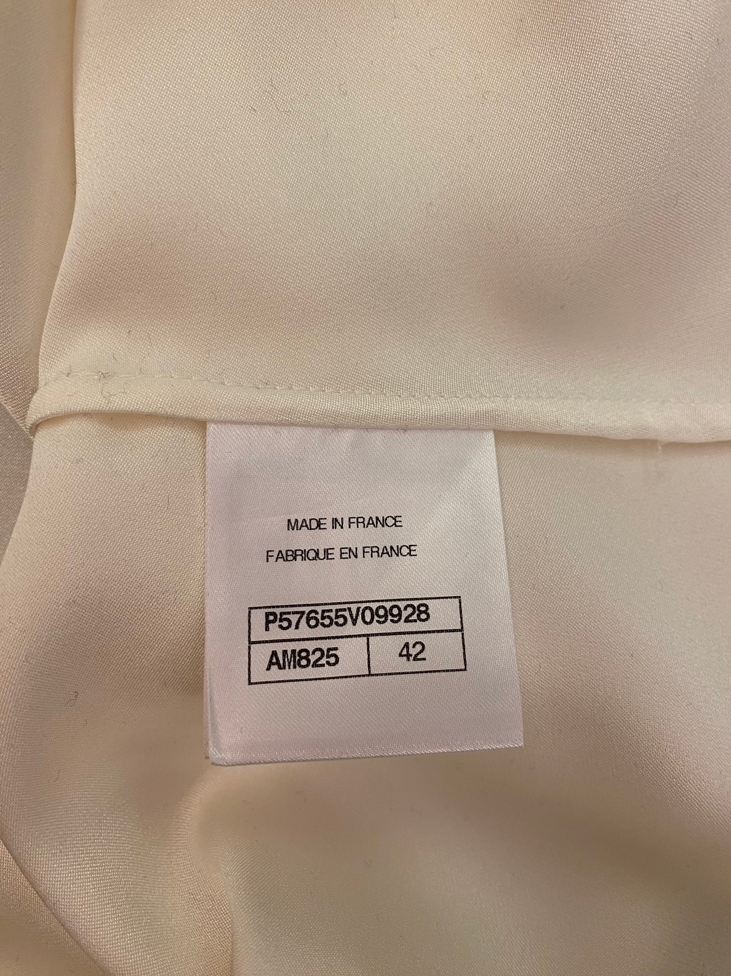 CHANEL Off-White Silk Blouse Size Fr 42 Eu 38