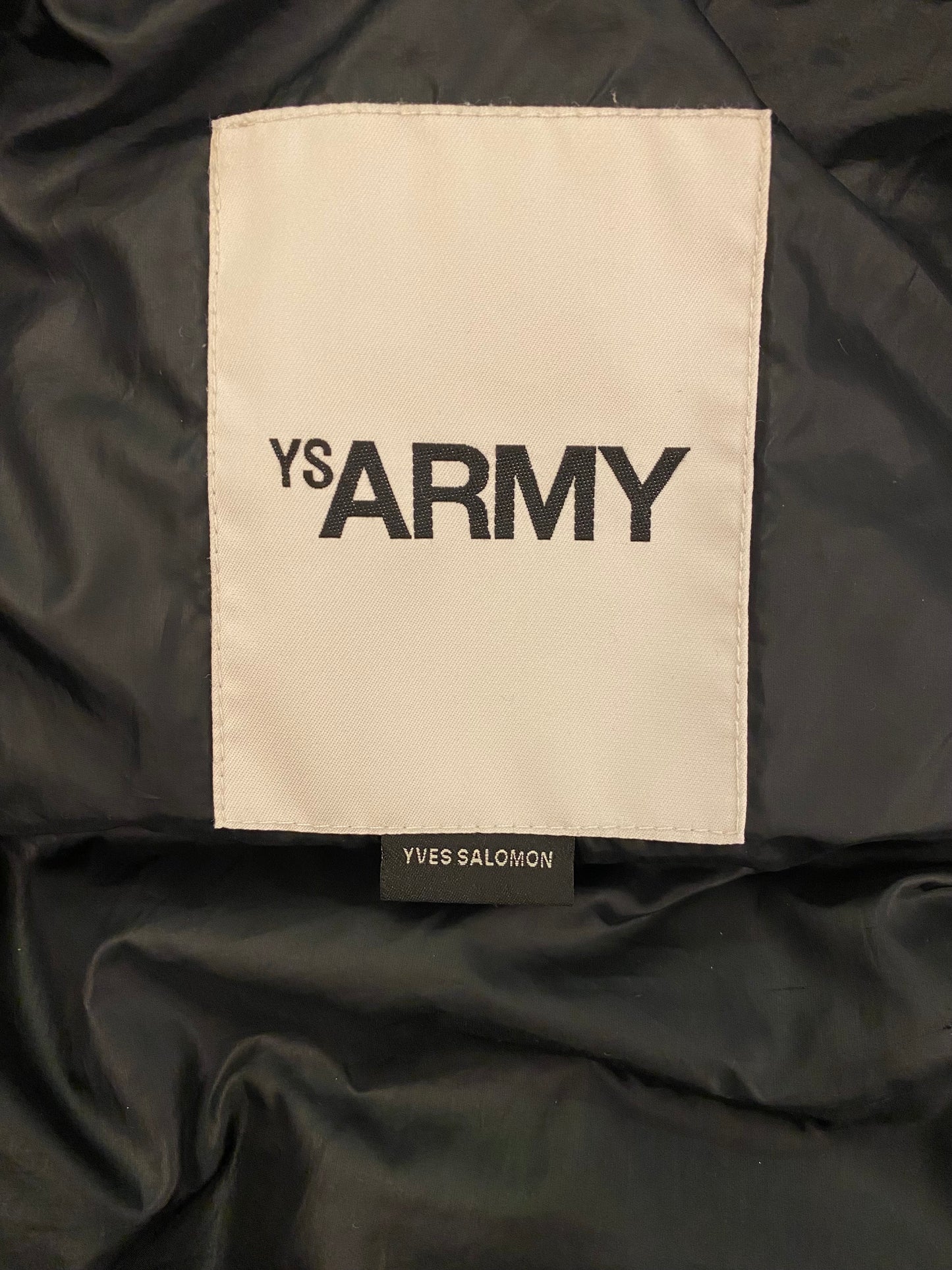 YVES SALOMON - Army Black Down Lamb Fur Jacket Size 34