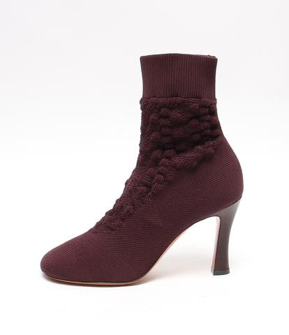 CÉLINE Knitted Boots in Burgundy Size 38