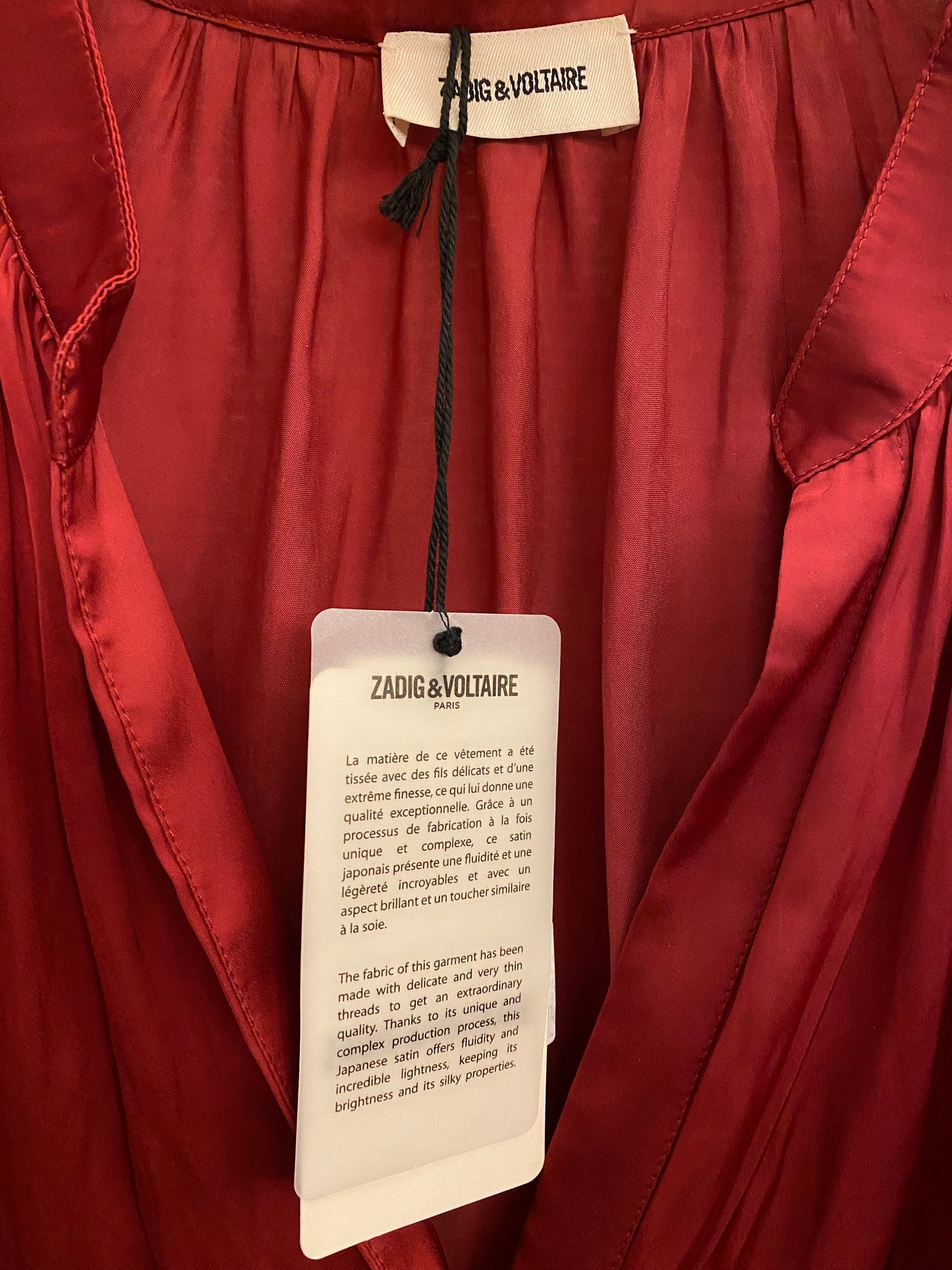 ZADIG & VOLTAIRE Tink Satin Blouse Size M