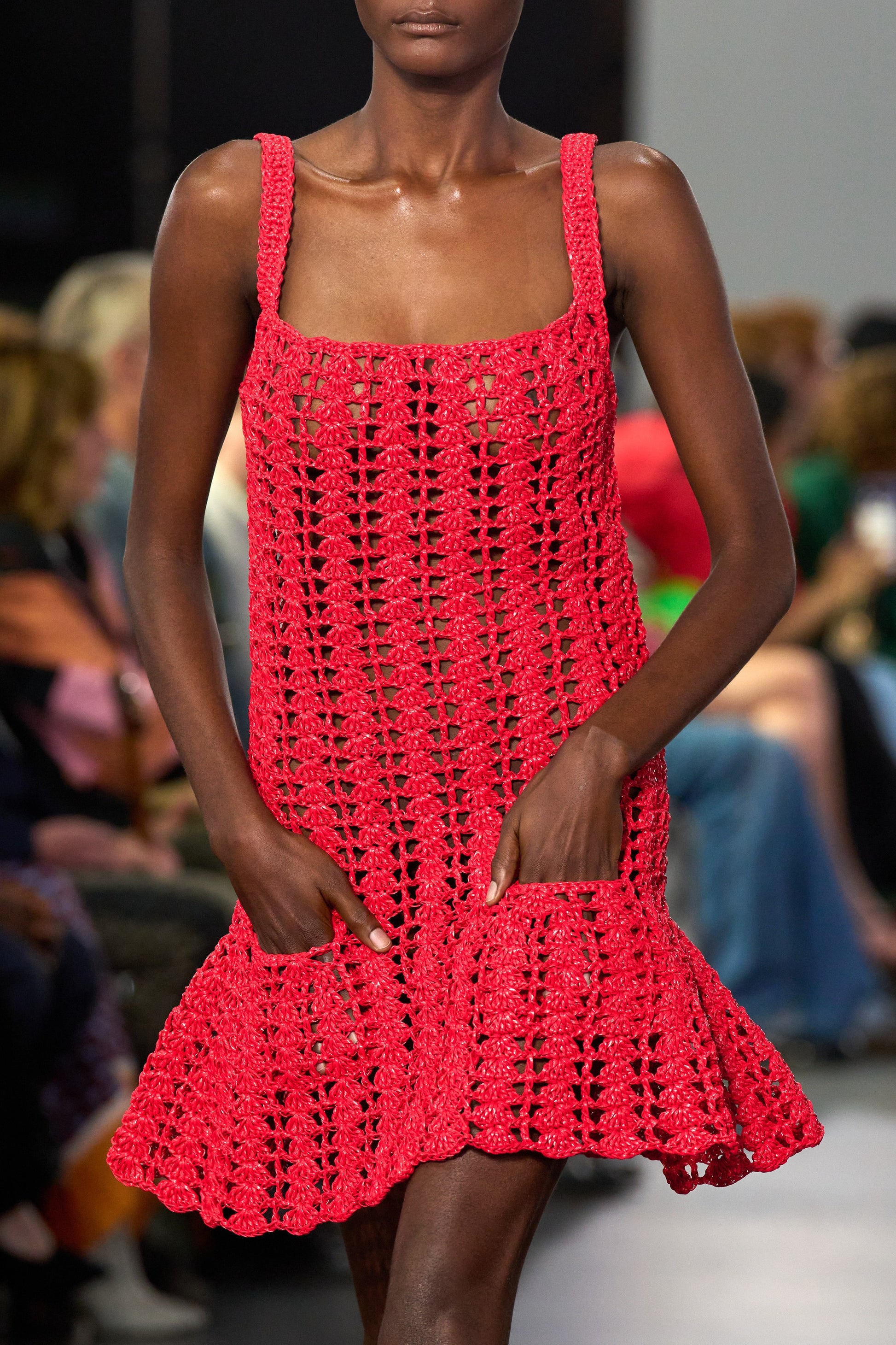 JW ANDERSON Red Crochet Mini Dress Size S Boutique Finest JW ANDERSON Red Crochet Mini Dress Size S Boutique Finest