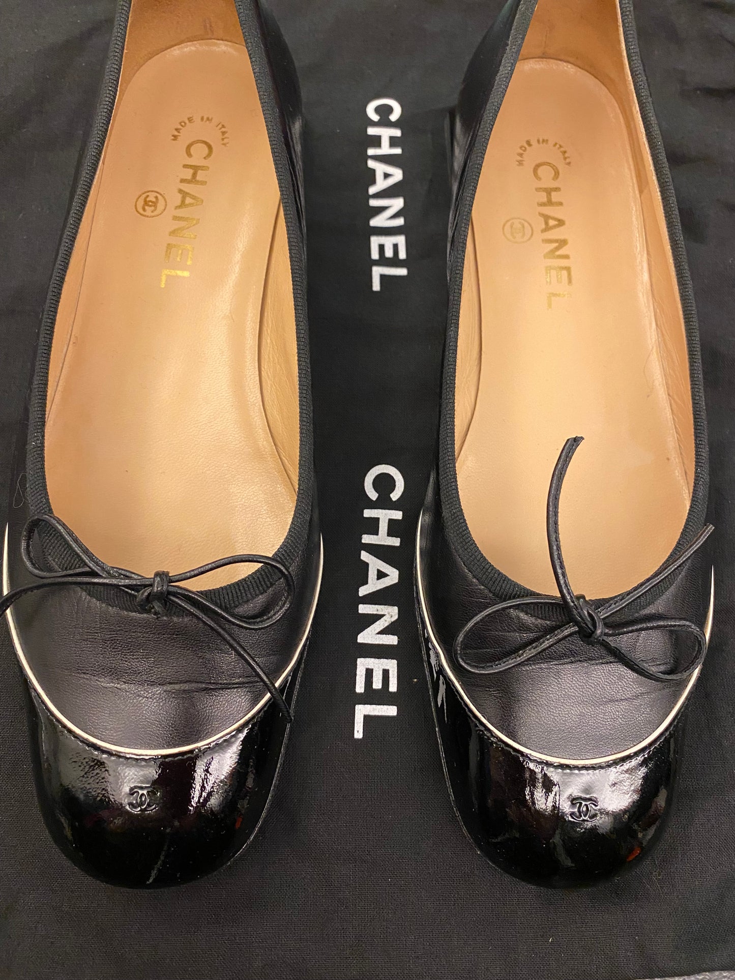 CHANEL Ballerina Black Size 38