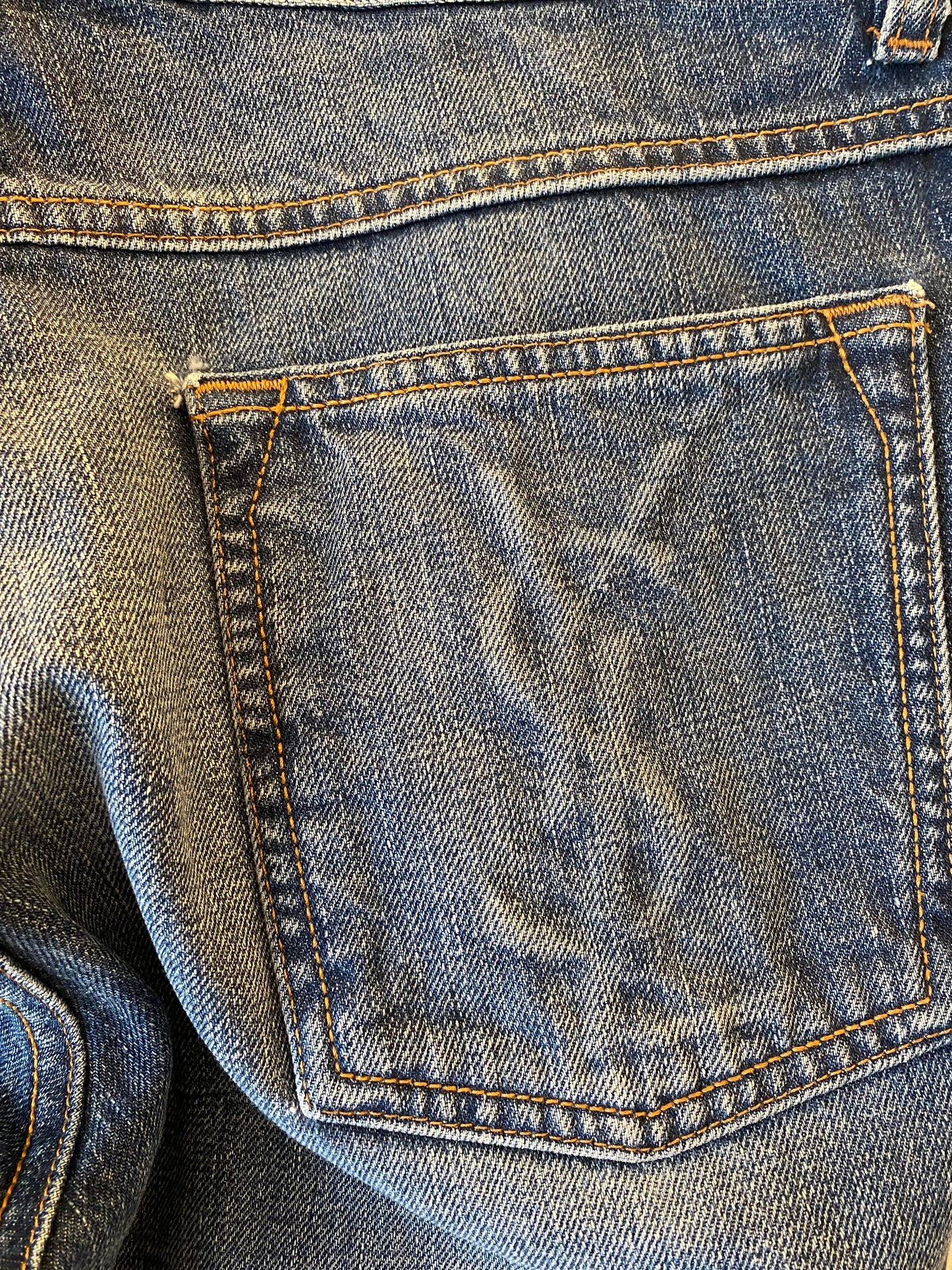 YVES SAINT LAURENT YSL Logo Blue Denim Jeans Size 40/42