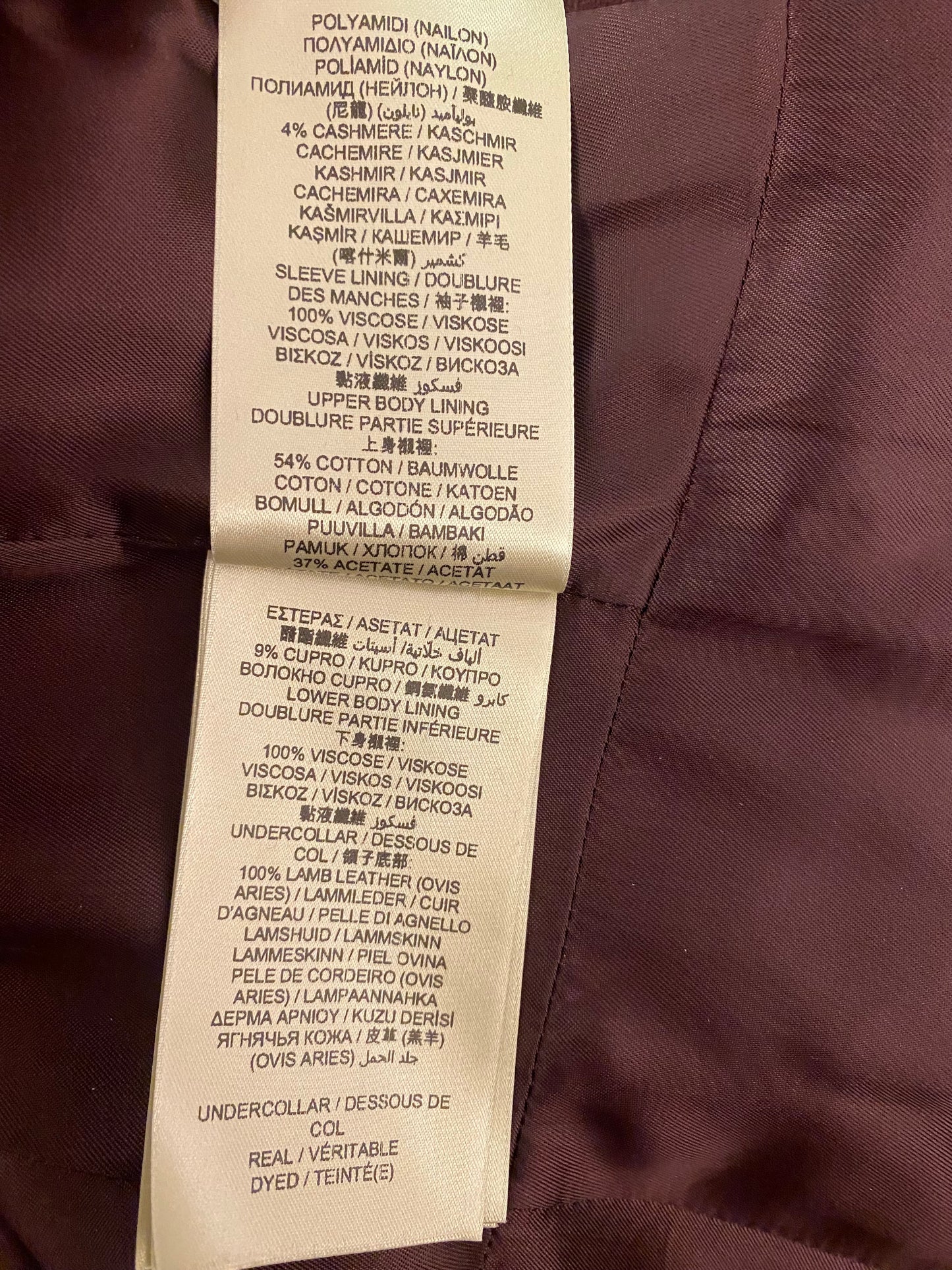 BURBERRY Burgundy Blend Wool Coat Size 34