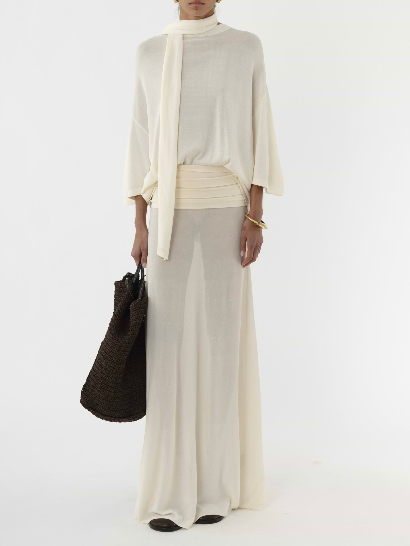 ARAKII Pleated Waist Skirt - Off-White Size S