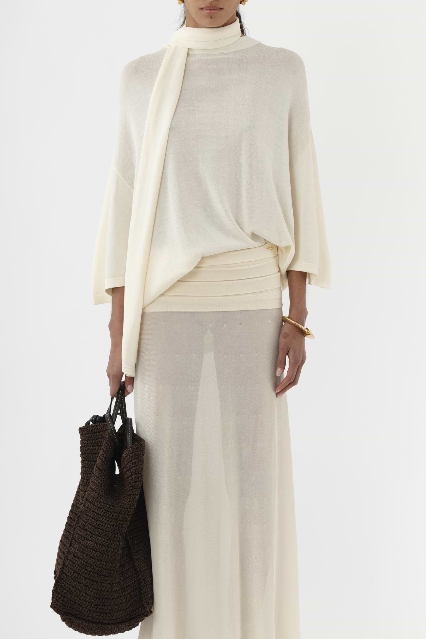 ARAKII Pleated Waist Skirt - Off-White Size S