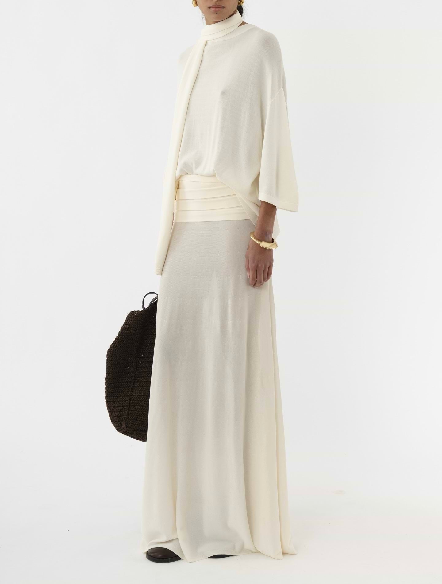 ARAKII Pleated Waist Skirt - Off-White Size S