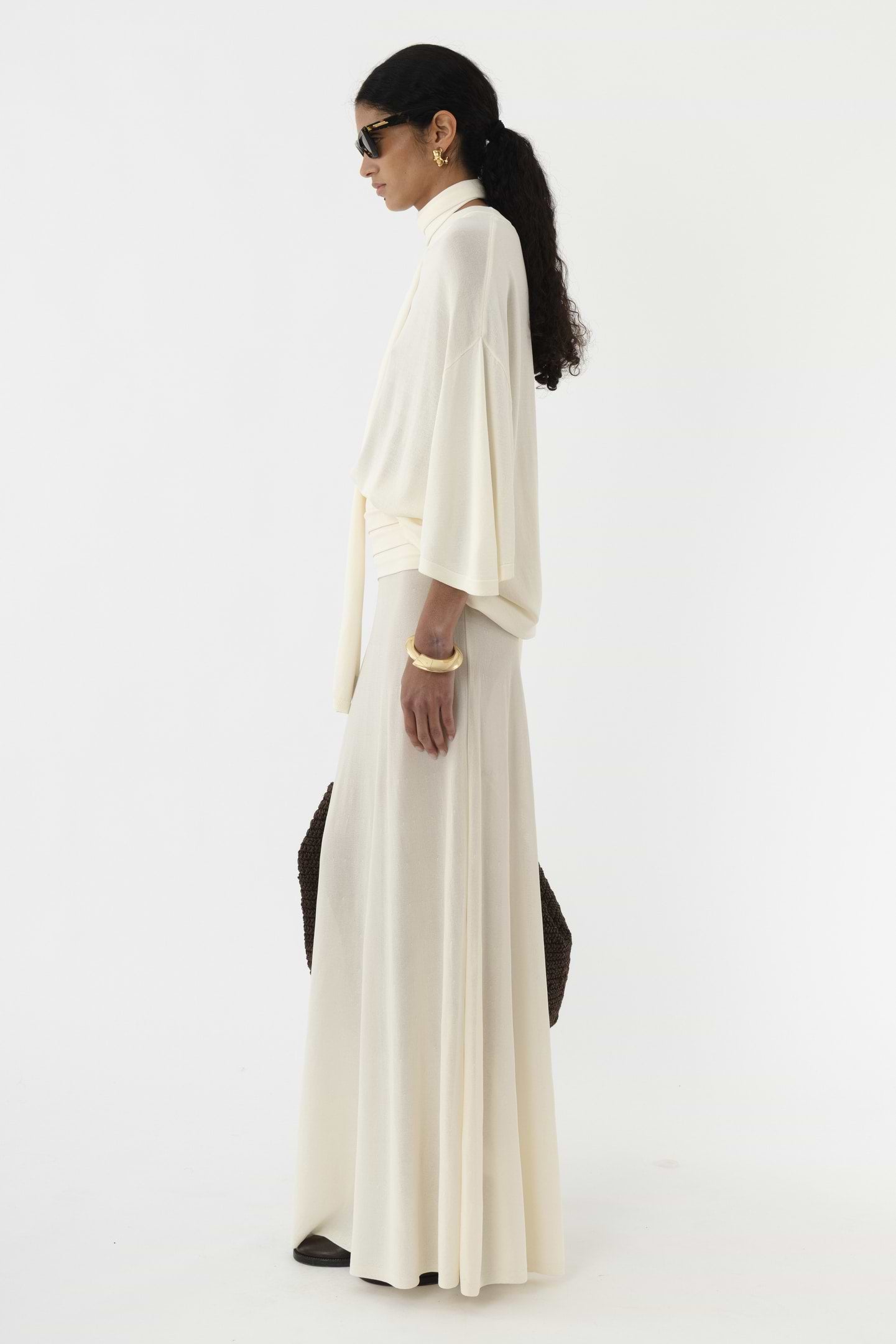 ARAKII Pleated Waist Skirt - Off-White Size S