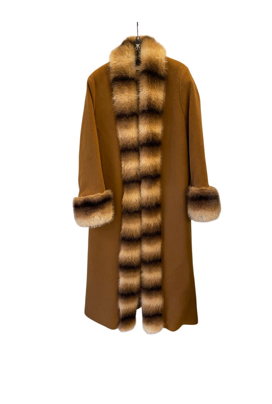 ANOUK YVE Faux Fur Wool Coat in Camel by MALINA Size 36