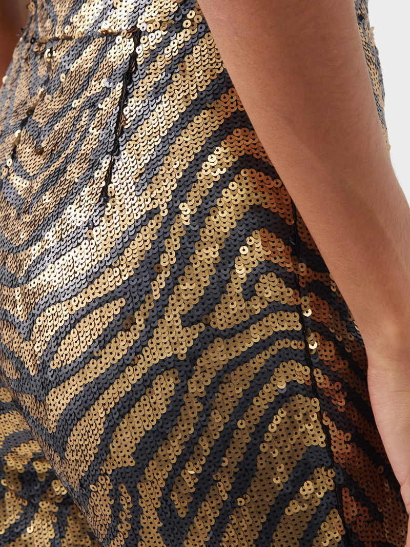 RAEY Tiger Sequin Bootcut Trousers Size 8 / S