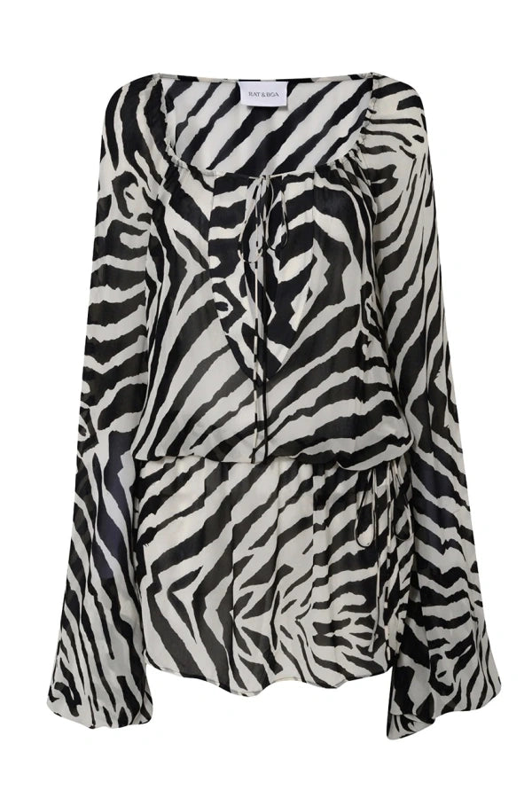 RAT & BOA Kikka Mini Dress - Zebra Print Size S