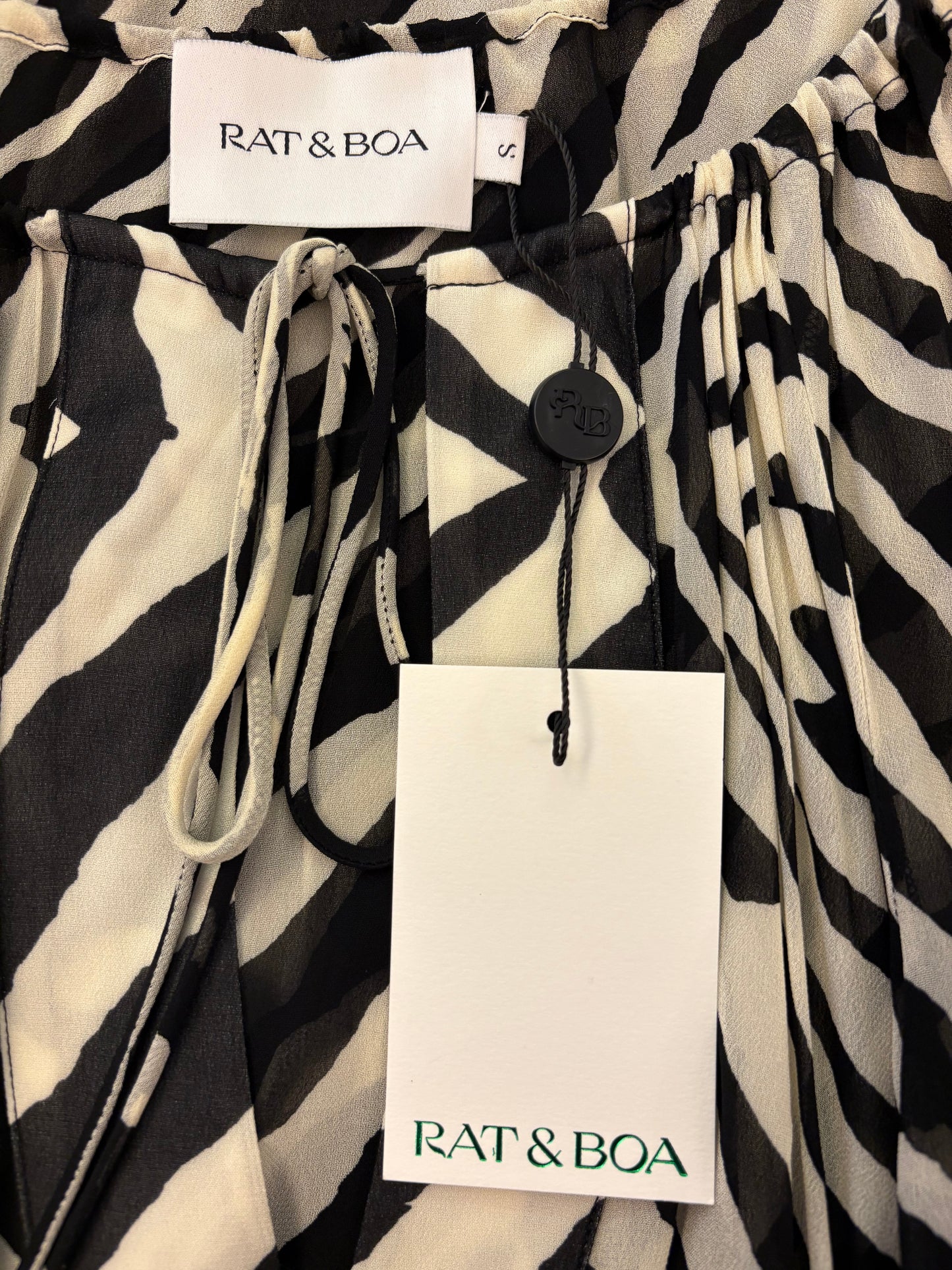 RAT & BOA Kikka Mini Dress - Zebra Print Size S