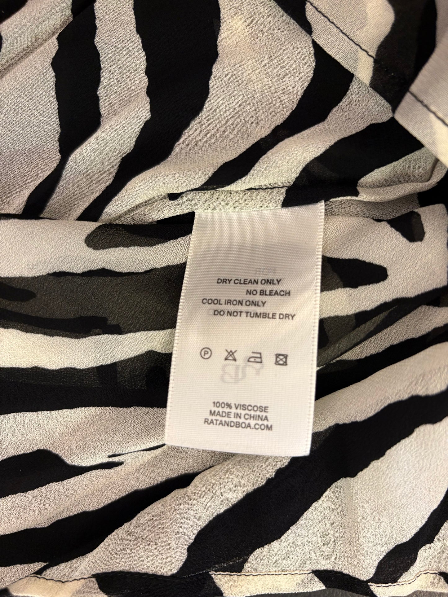 RAT & BOA Kikka Mini Dress - Zebra Print Size S
