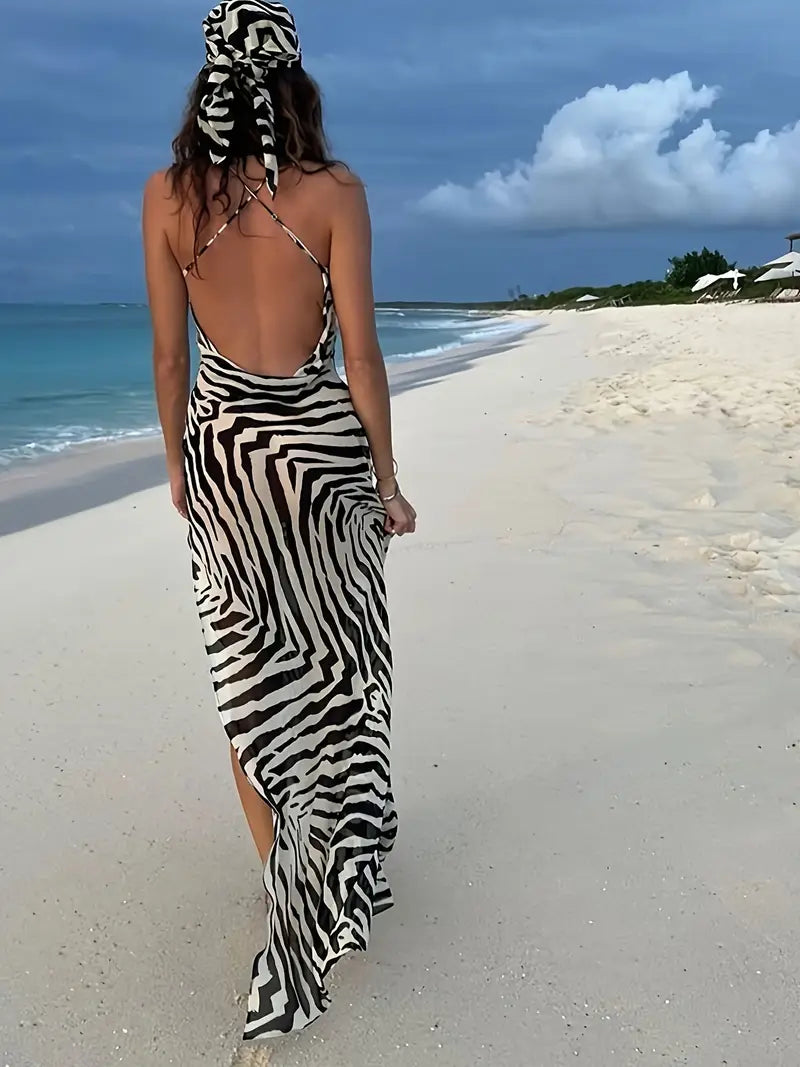 RAT & BOA Zinnia Maxi Dress - Zebra Print Size S