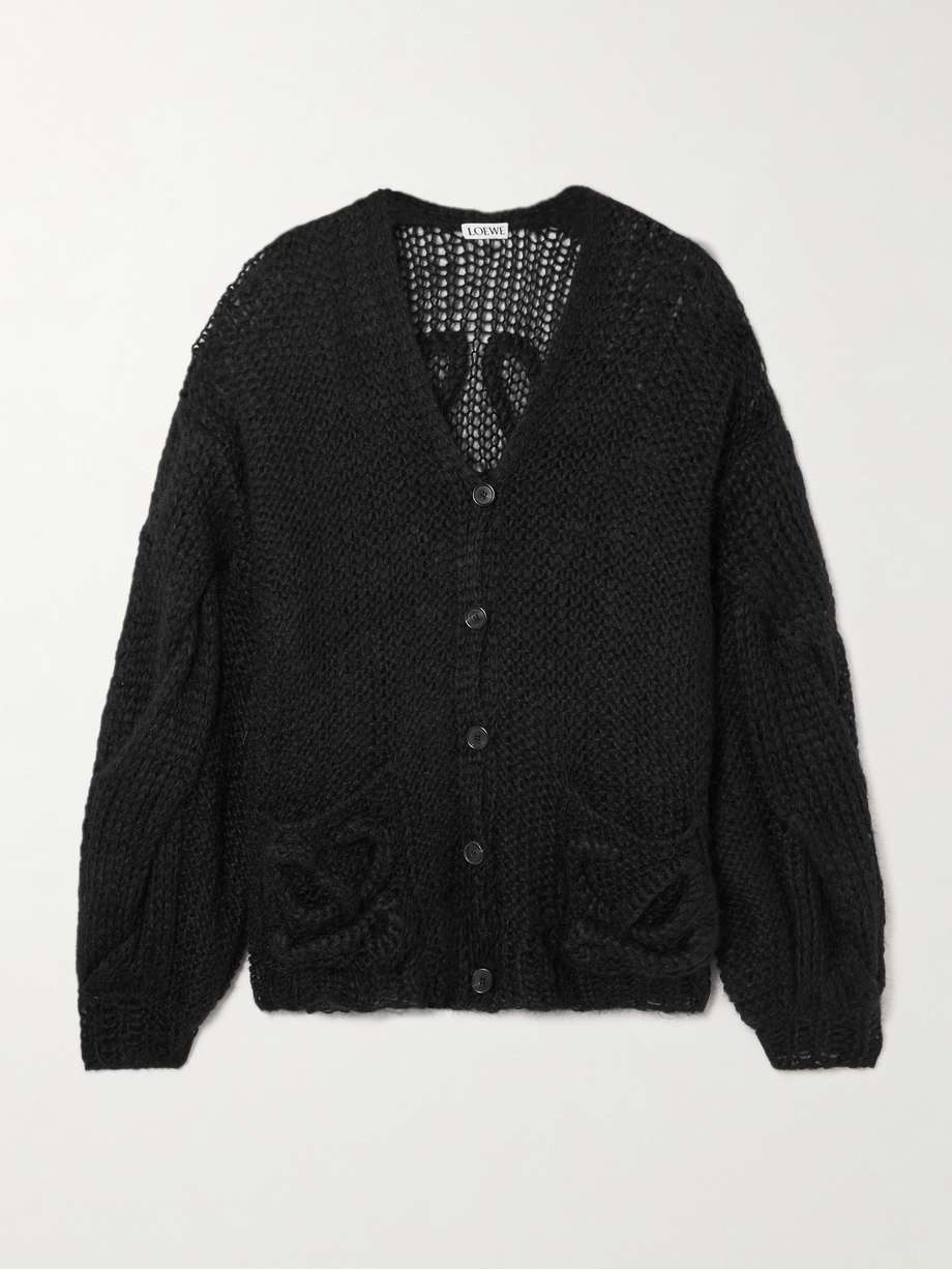 LOEWE Anagram Embroidered Mohair Cardigan Size XS
