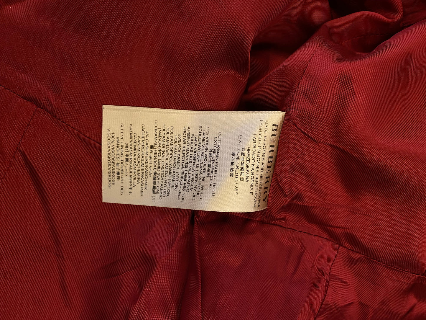 BURBERRY Wool Jacket Red Size 38