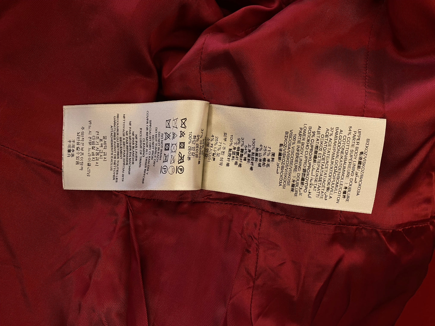 BURBERRY Wool Jacket Red Size 38