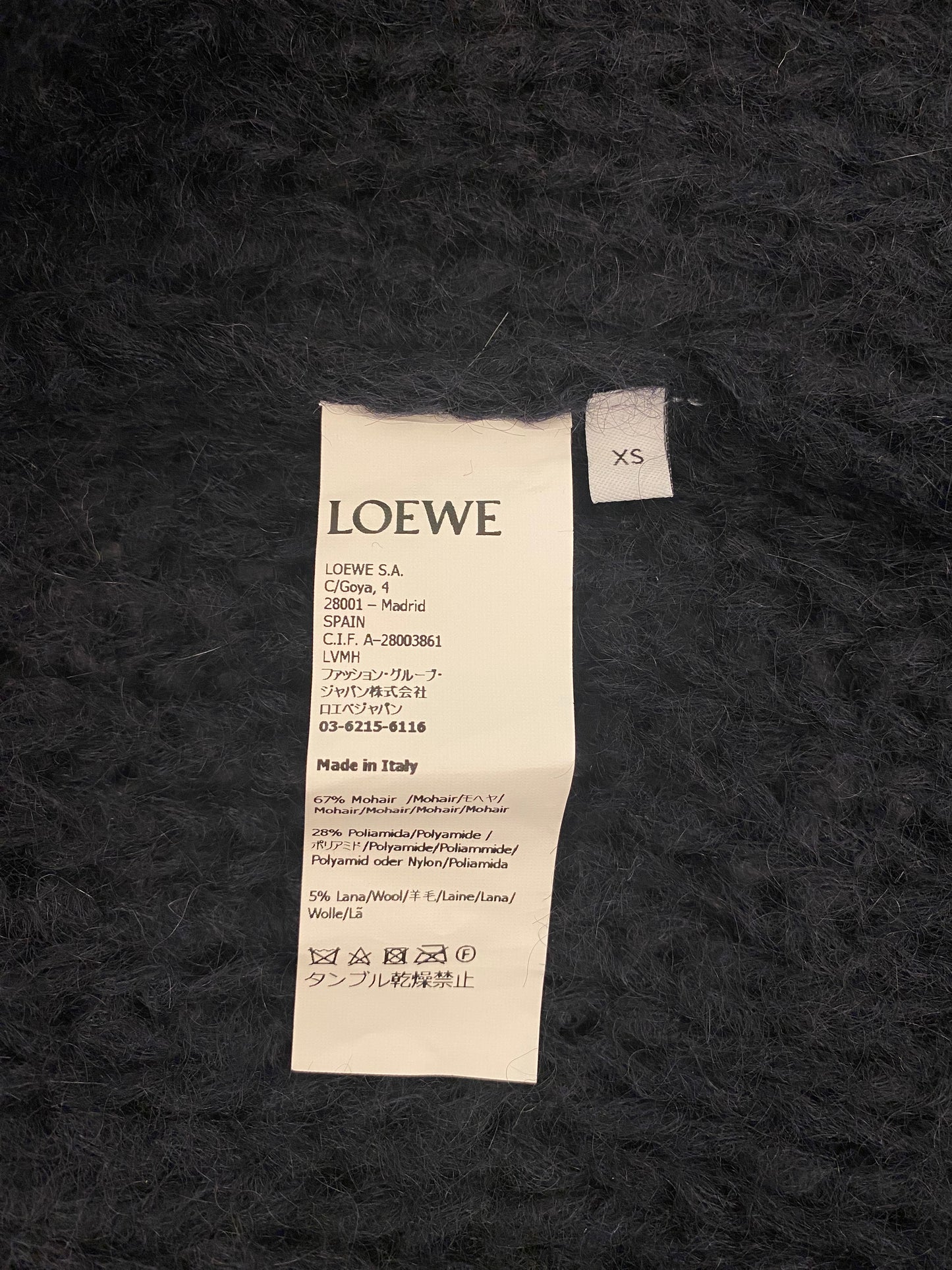 LOEWE Anagram Sweater in Mohair Size XS