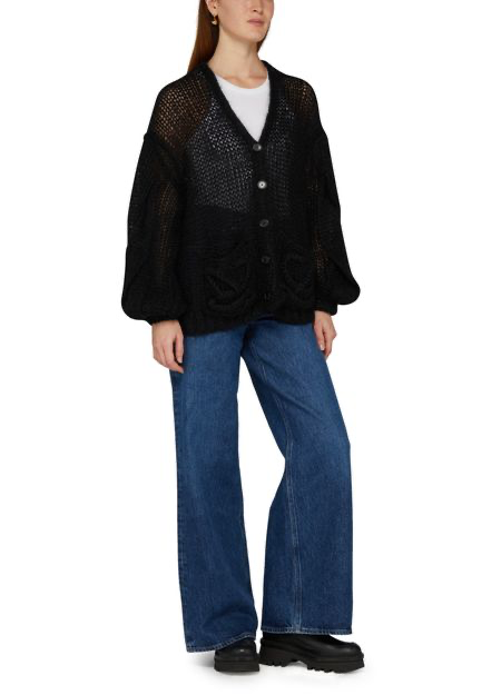 LOEWE Anagram Embroidered Mohair Cardigan Size XS