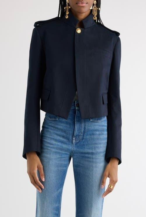 CHLOÉ Cotton Single Button Cropped Jacket Size 36