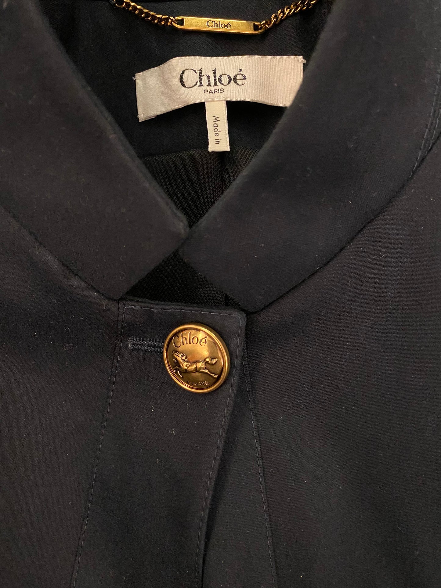 CHLOÉ Cotton Single Button Cropped Jacket Size 36