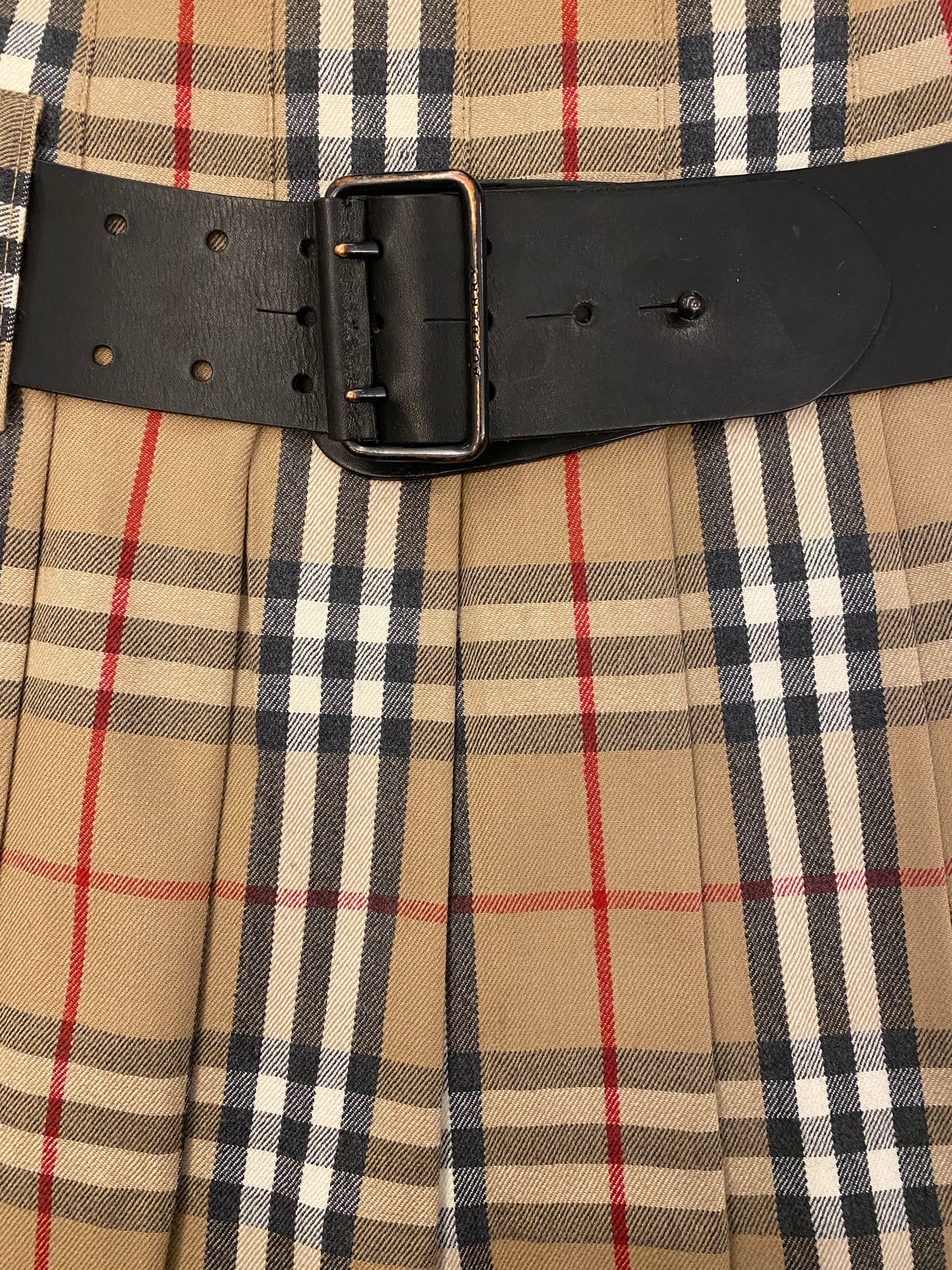 BURBERRY Wool Check Skirt Size 36/38