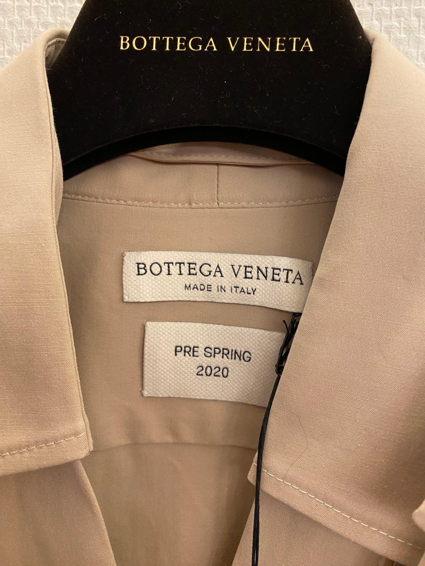 BOTTEGA VENETA Beige Belted Shirt Size It 42