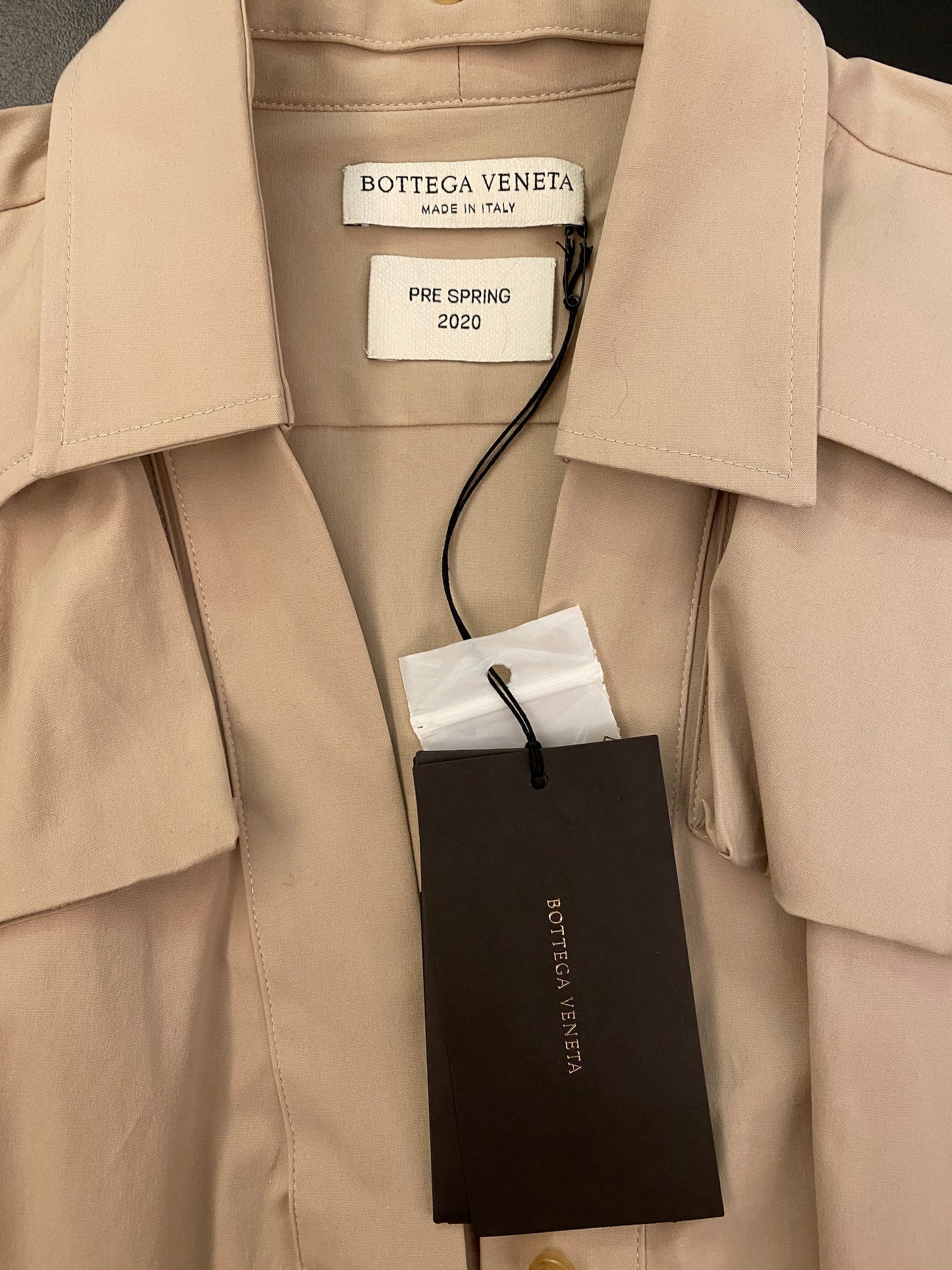 BOTTEGA VENETA Beige Belted Shirt Size It 42