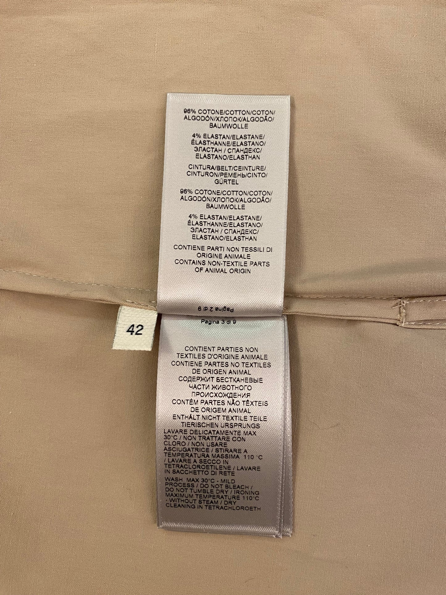 BOTTEGA VENETA Beige Belted Shirt Size It 42