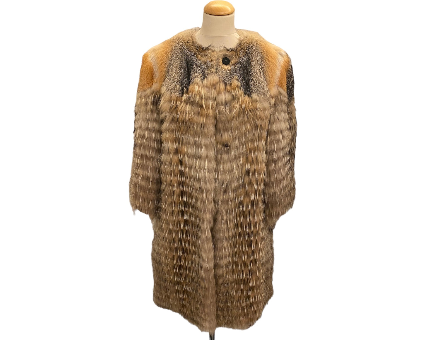 YVES SALOMON Raccoon Fur Coat Size Fr 40 Eu 38