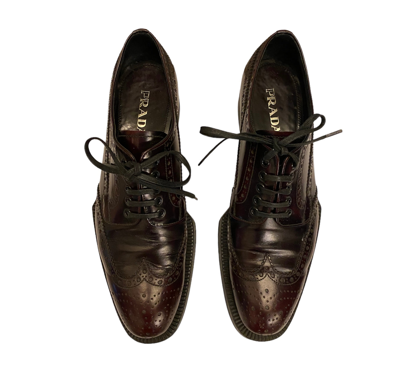PRADA Leather Lace-up Shoes Size 37