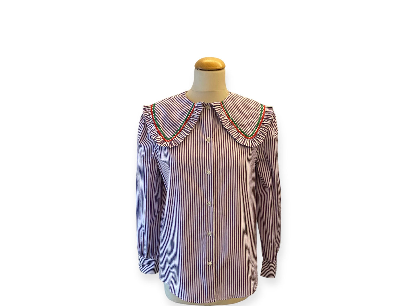 LA VESTE Stripe Purple Shirt Size S