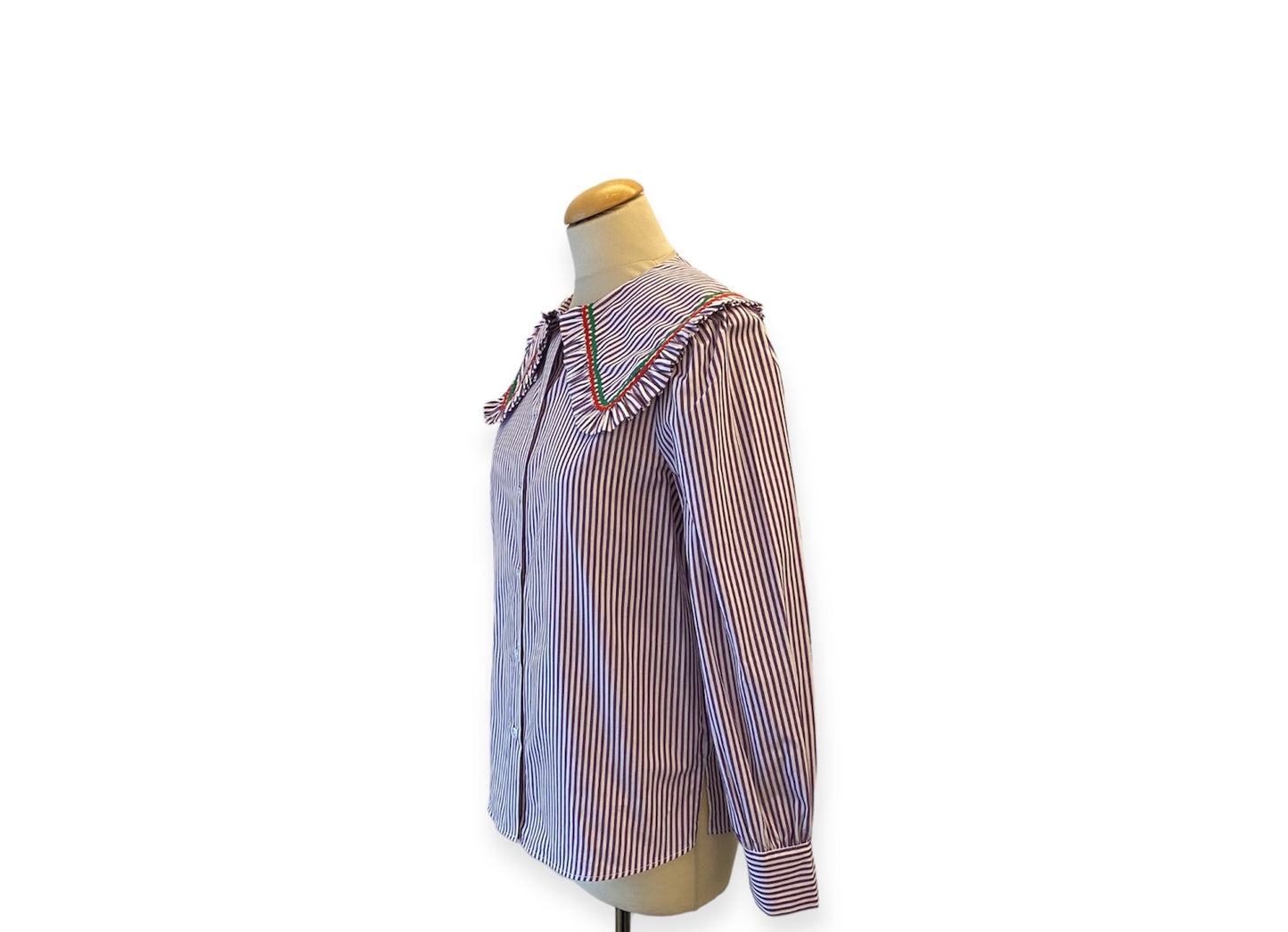 LA VESTE Stripe Purple Shirt Size S