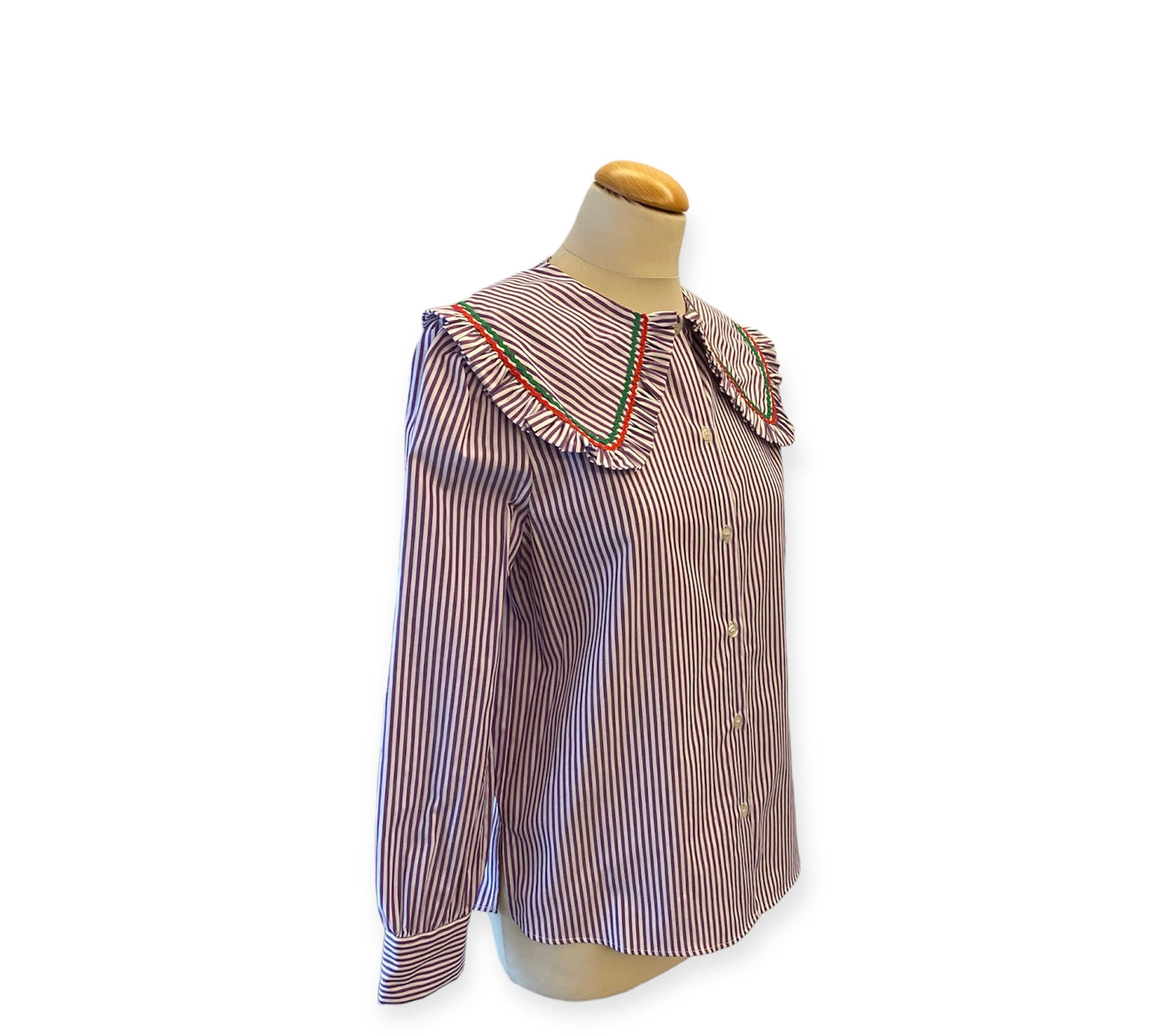 LA VESTE Stripe Purple Shirt Size S