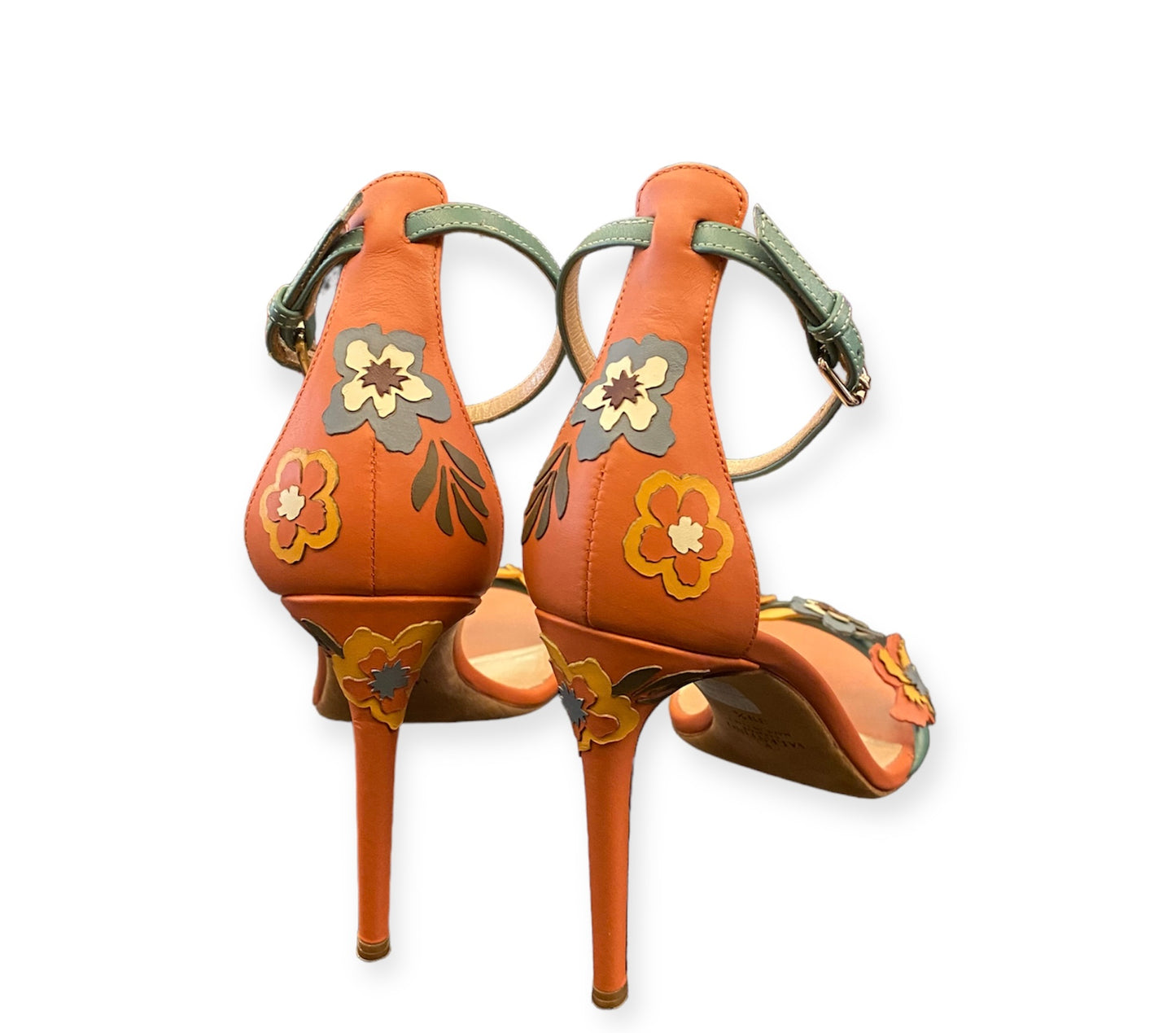 VALENTINO GARAVANI Floral Leather Sandals Size 39,5