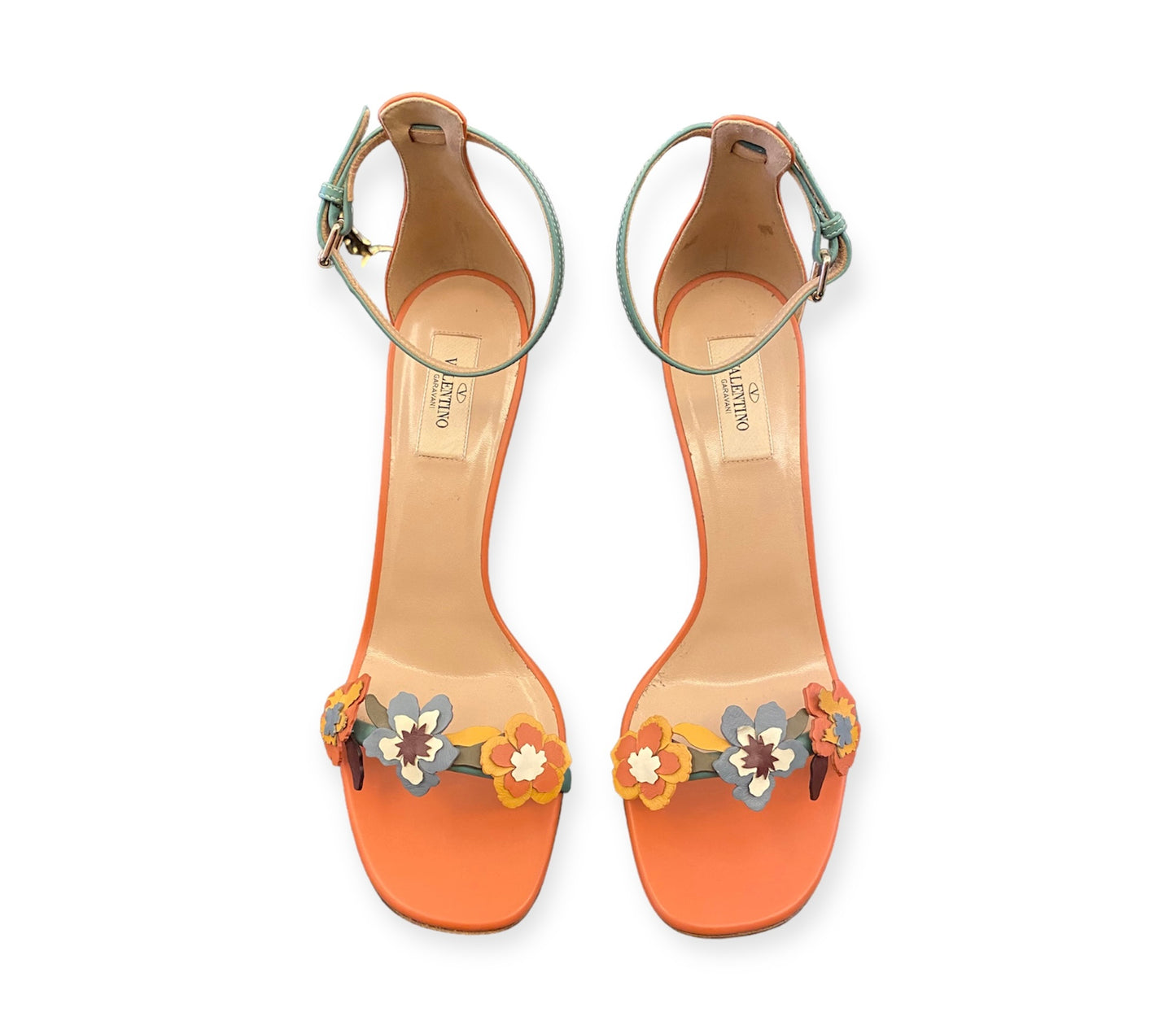 VALENTINO GARAVANI Floral Leather Sandals Size 39,5