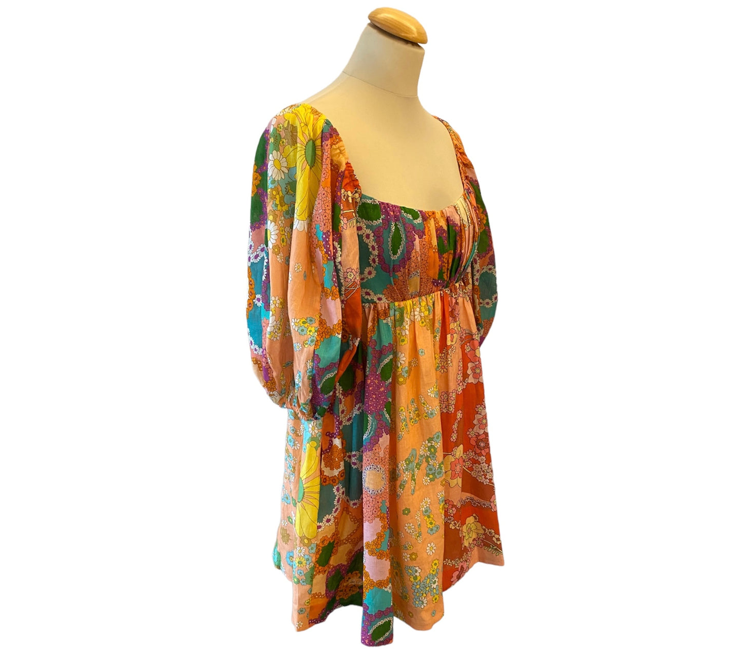 ZIMMERMANN Floral-Print Linen Mini Dress Size 1/36